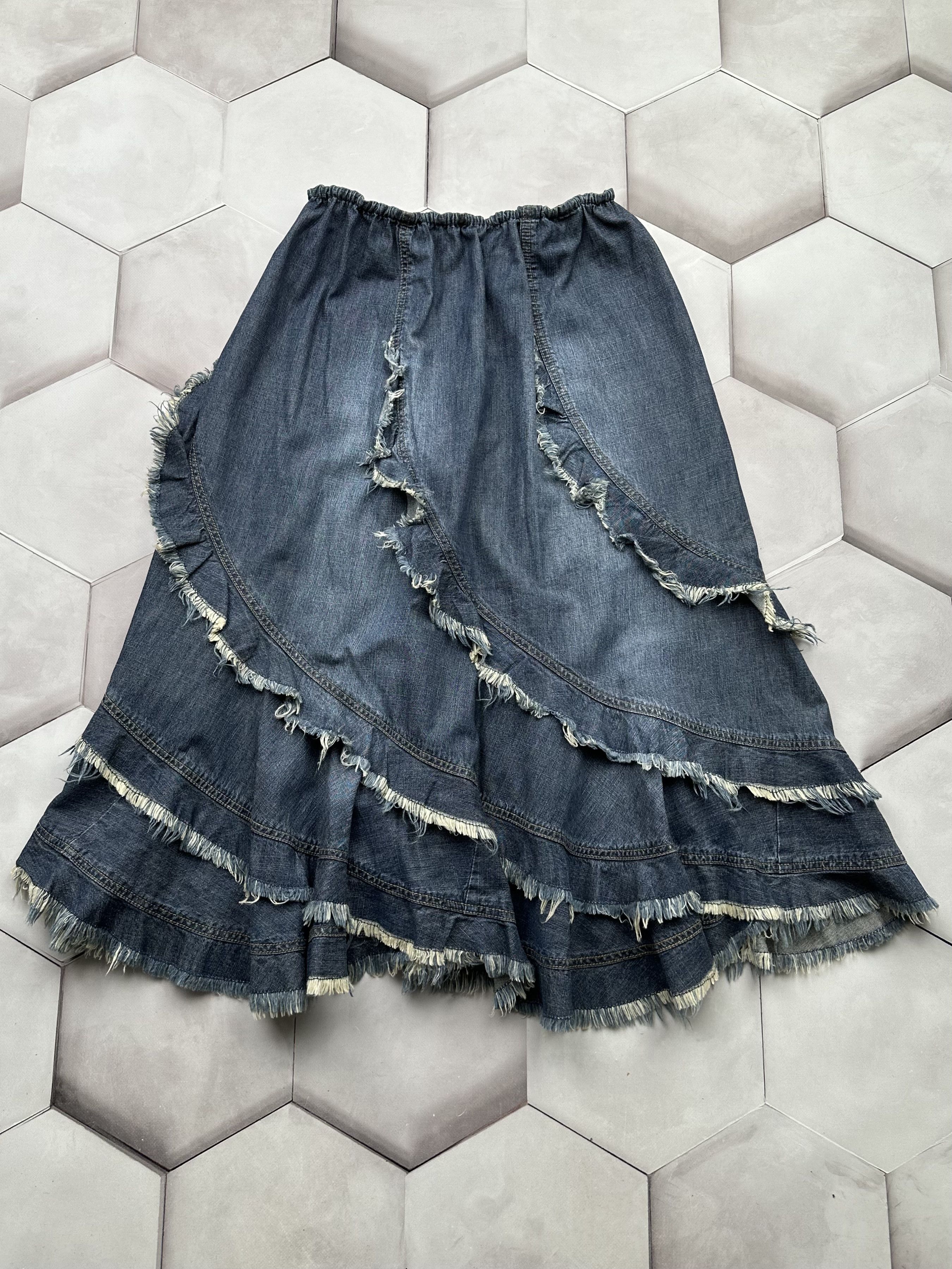 image of Vintage Flare Denim Skirt in Blue, Women's (Size 30)