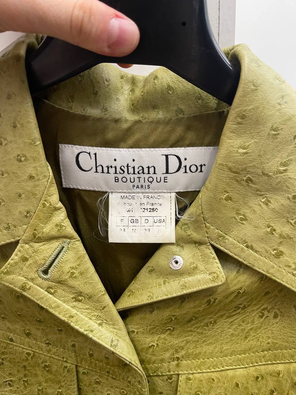 Dior FW 2000 Runway Ostrich Moto Cropped Leather Jacket Size S / US 4 / IT 40 - 4 Thumbnail