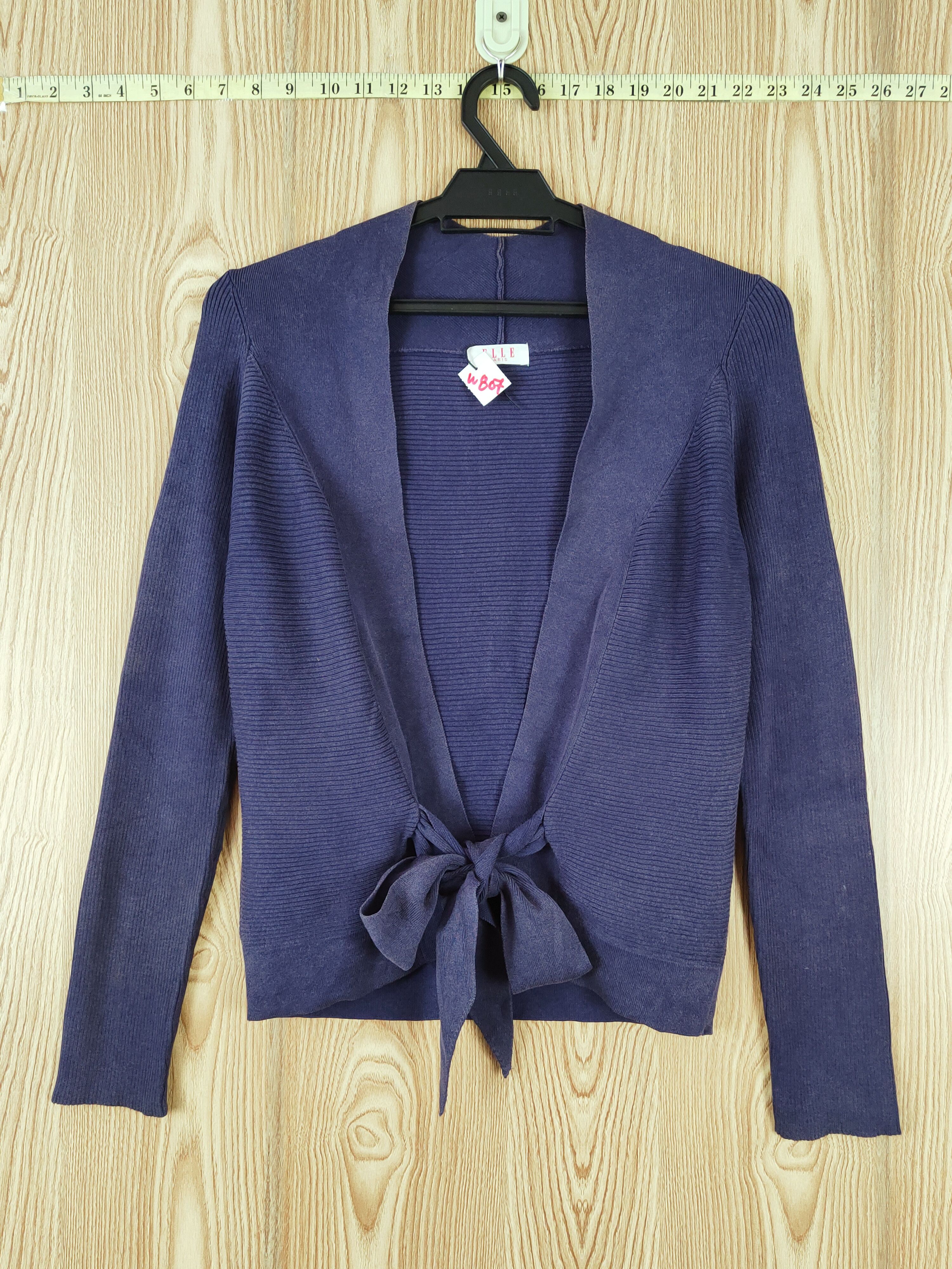 Japanese Brand × Vintage Elle Navy Knitwear Cardigan #W807 Size XS / US 0-2 / IT 36-38 - 1 Thumbnail