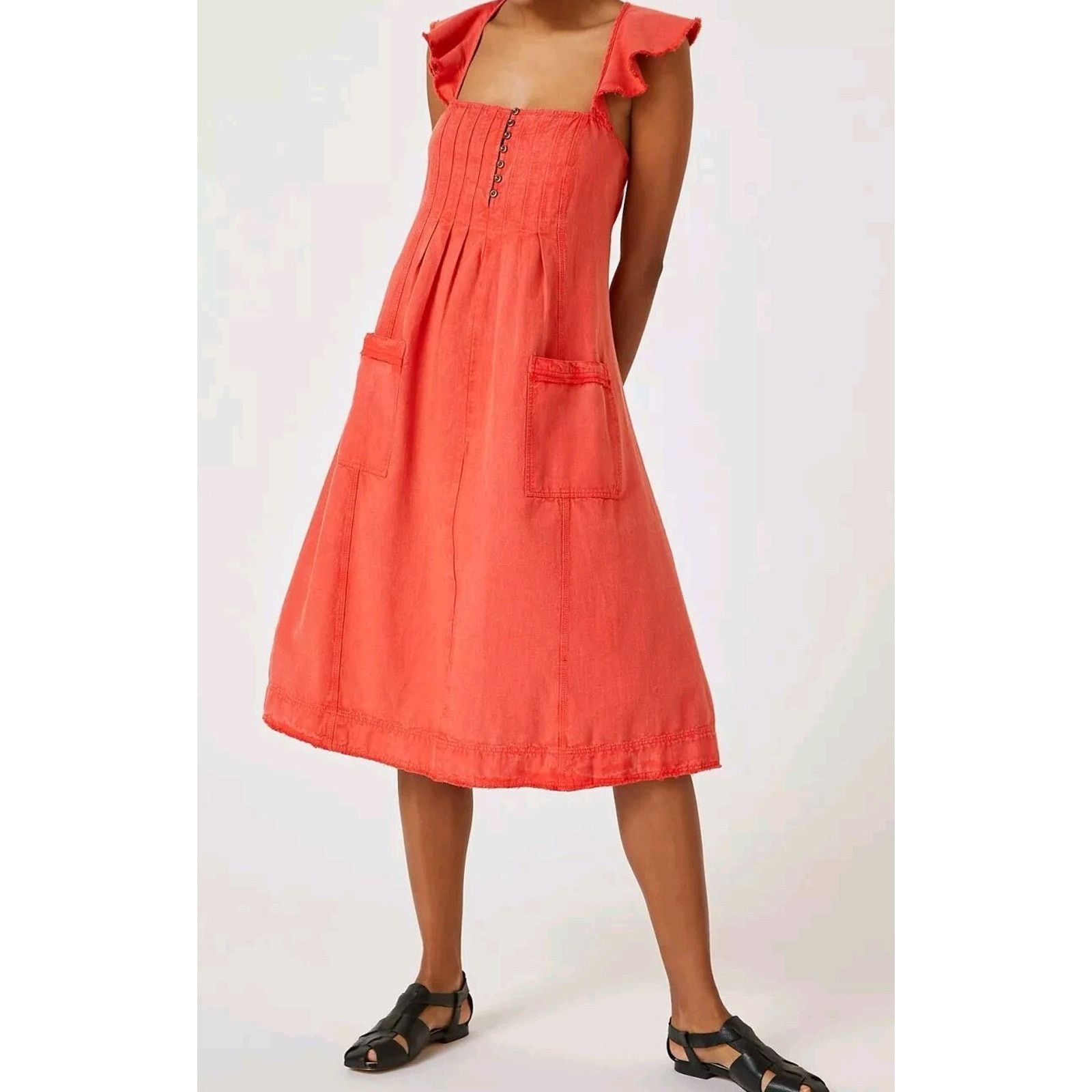Anthropologie Anthropologie Pilcro Midi Cotton Dress Red Size 1X A000104 Size 3XL / US 20-22 - 2 Thumbnail