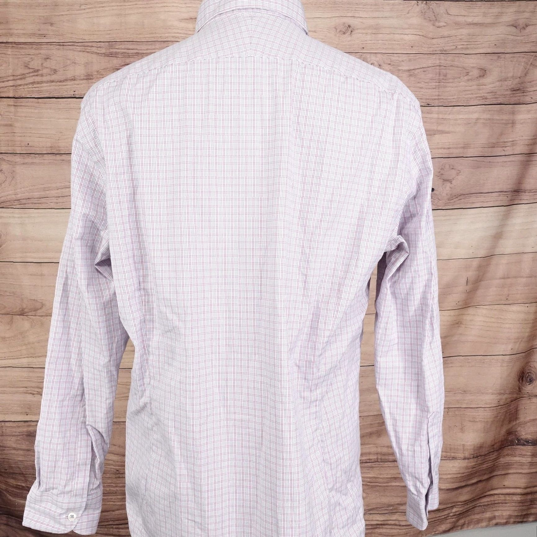 Charles Tyrwhitt Charles Tyrwhitt Shirt Mens 17 35 Red Blue Check Non-Iron Extra Slim Button Down Size US XL / EU 56 / 4 - 4 Thumbnail
