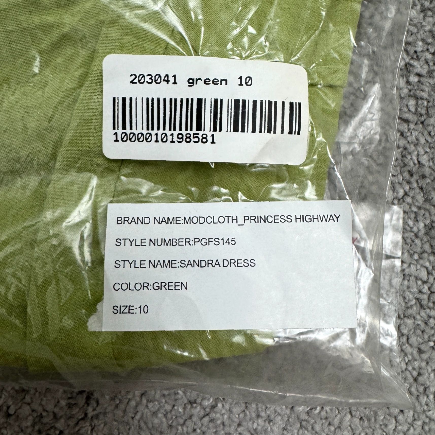 Vintage Princess Highway Dress Adult 2 Green Puff Sleeve A-Line Cotton Solid Short Sleeve Square Neck Casual Travel Bohemian Size XS / US 0-2 / IT 36-38 - 7 Thumbnail