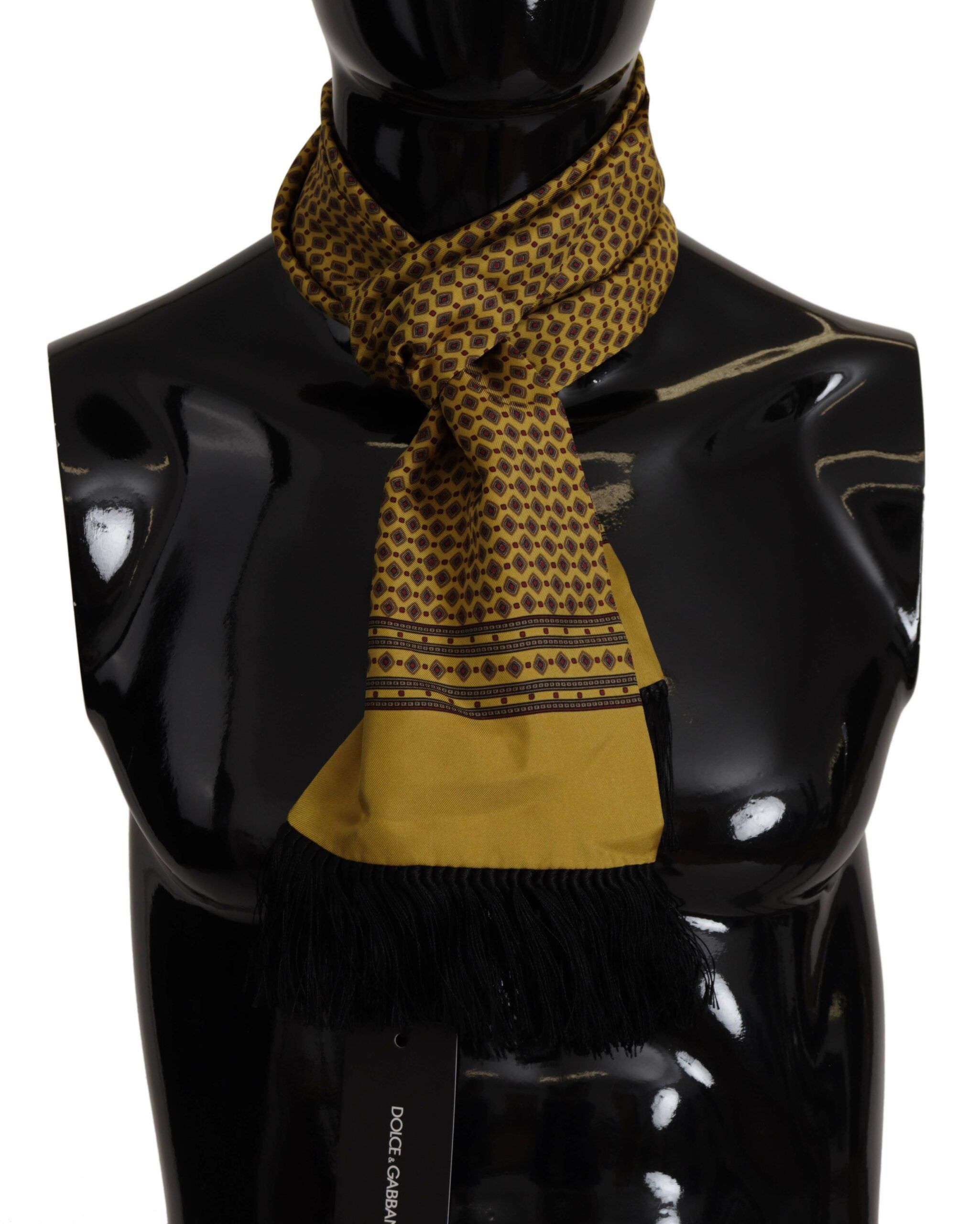 Elegant Yellow Silk Men's Men's Scarf