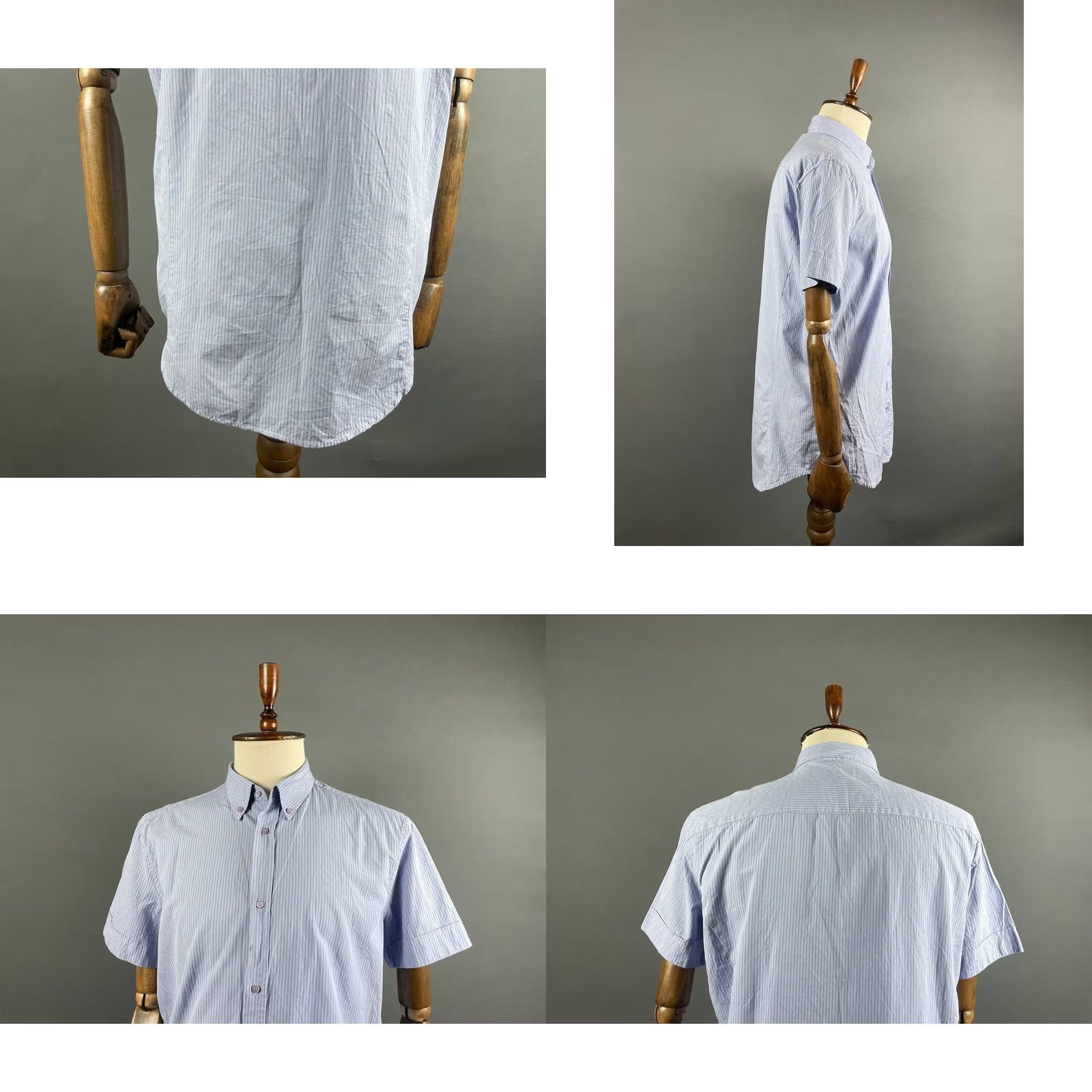 Diesel Diesel Mens Button-Down Shirt 2XL Blue Plaid Stretch Short Sleeve Outdoor Casual Business Formal Shirt Size US XXL / EU 58 / 5 - 8 Thumbnail