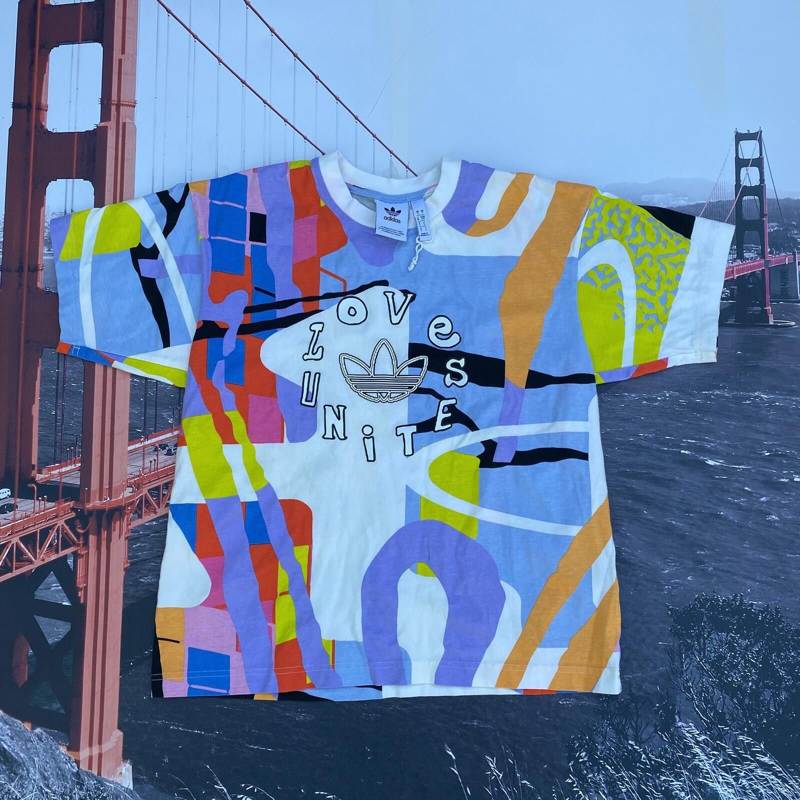 Adidas Adidas Shirt Mens Size S Tee Multicolour Love Unites AOP Size US S / EU 44-46 / 1 - 1 Thumbnail