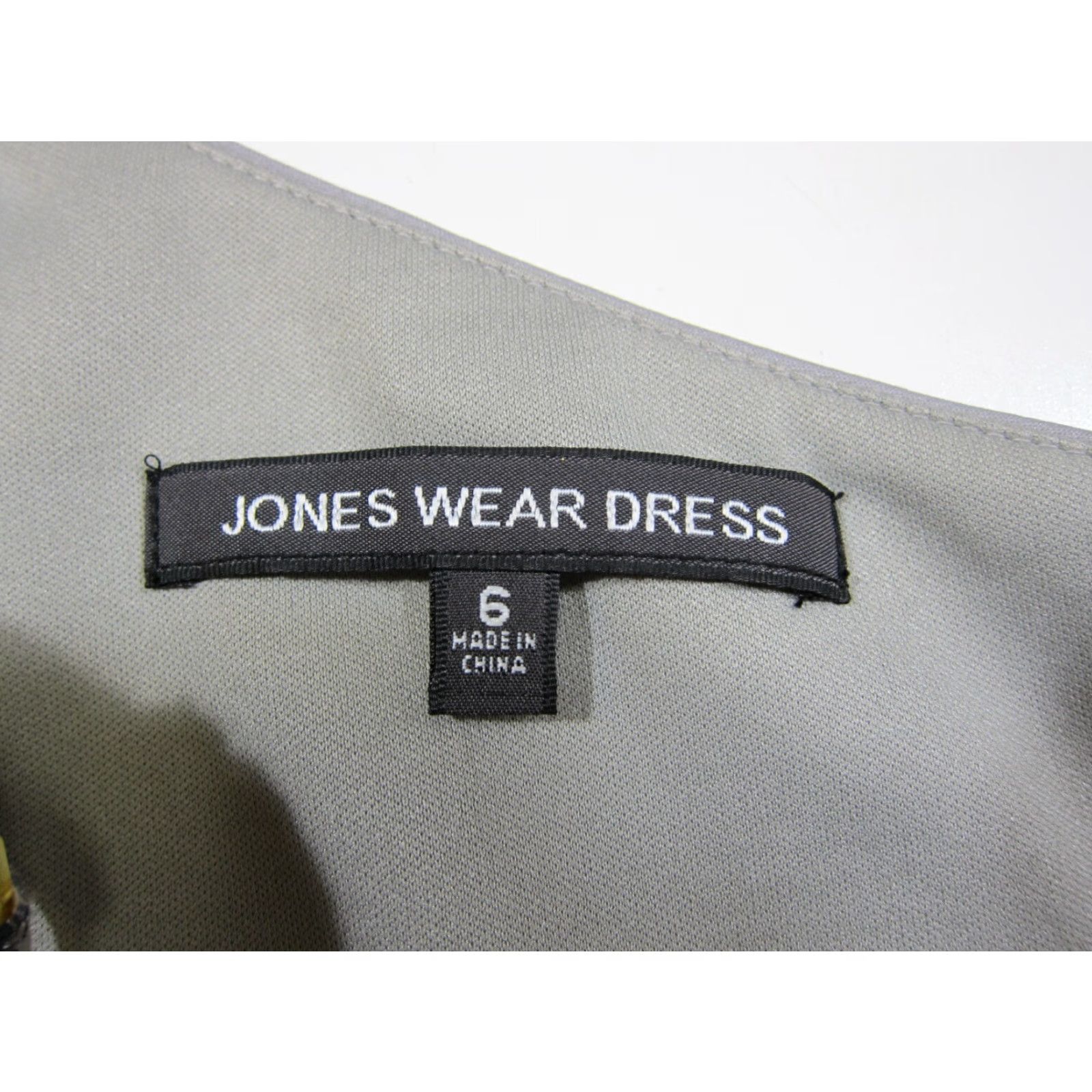 Vintage NWT Jones Wear Grey Satin Gold Jewel Beaded One Shoulder Cocktail Dress Size 6 Size M / US 6-8 / IT 42-44 - 3 Thumbnail