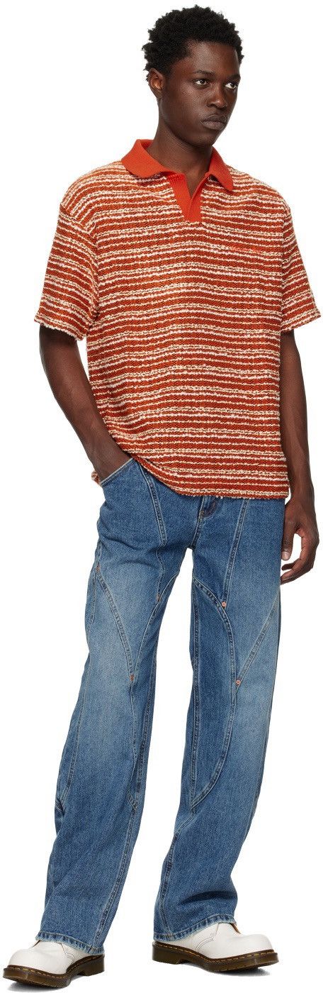 Andersson Bell Andersson Bell Orange Striped Polo Size US L / EU 52-54 / 3 - 3 Thumbnail