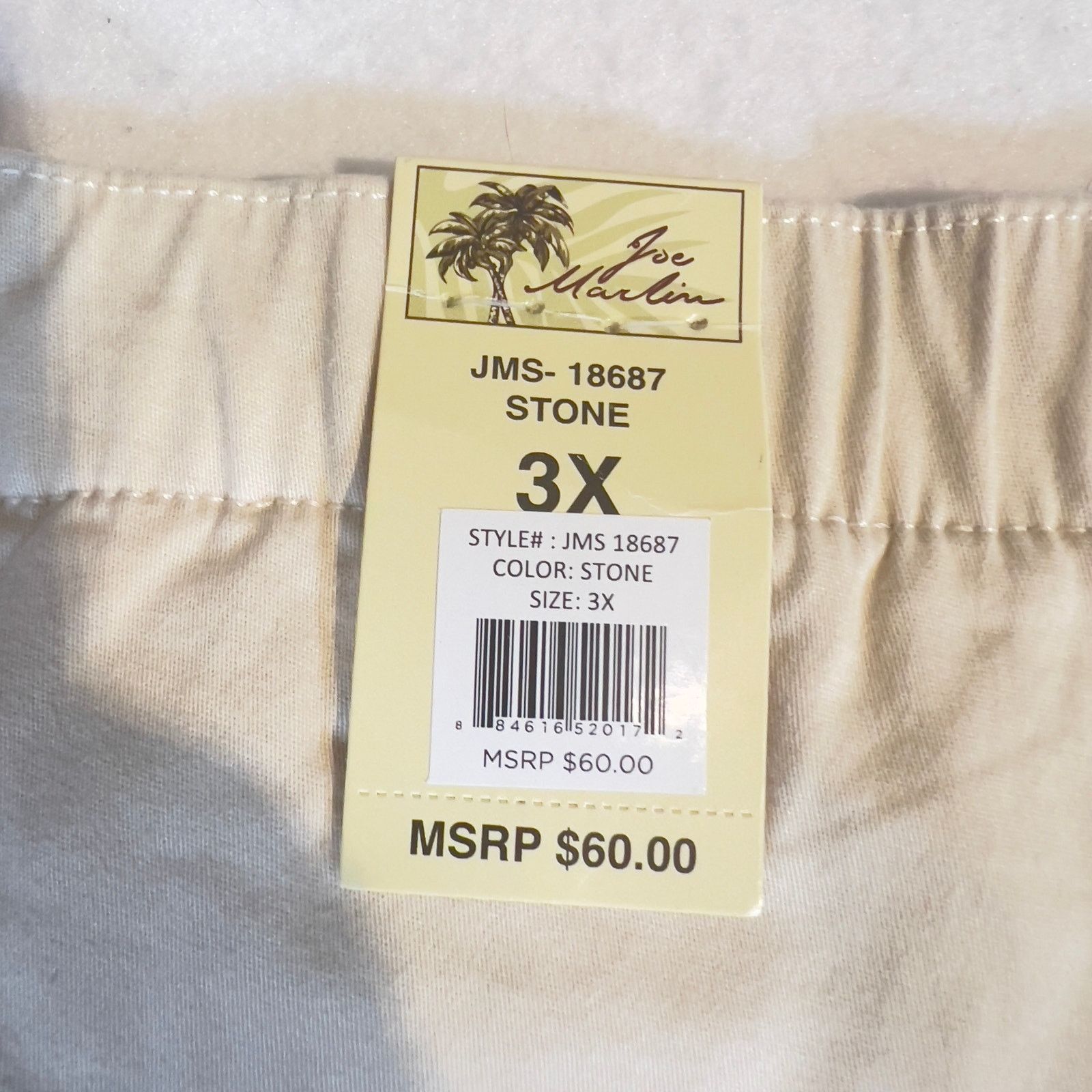 Other Joe Marlin Cargo Shorts Mens 3X Stone Color Pockets NEW!! Size US 44 / EU 60 - 2 Thumbnail