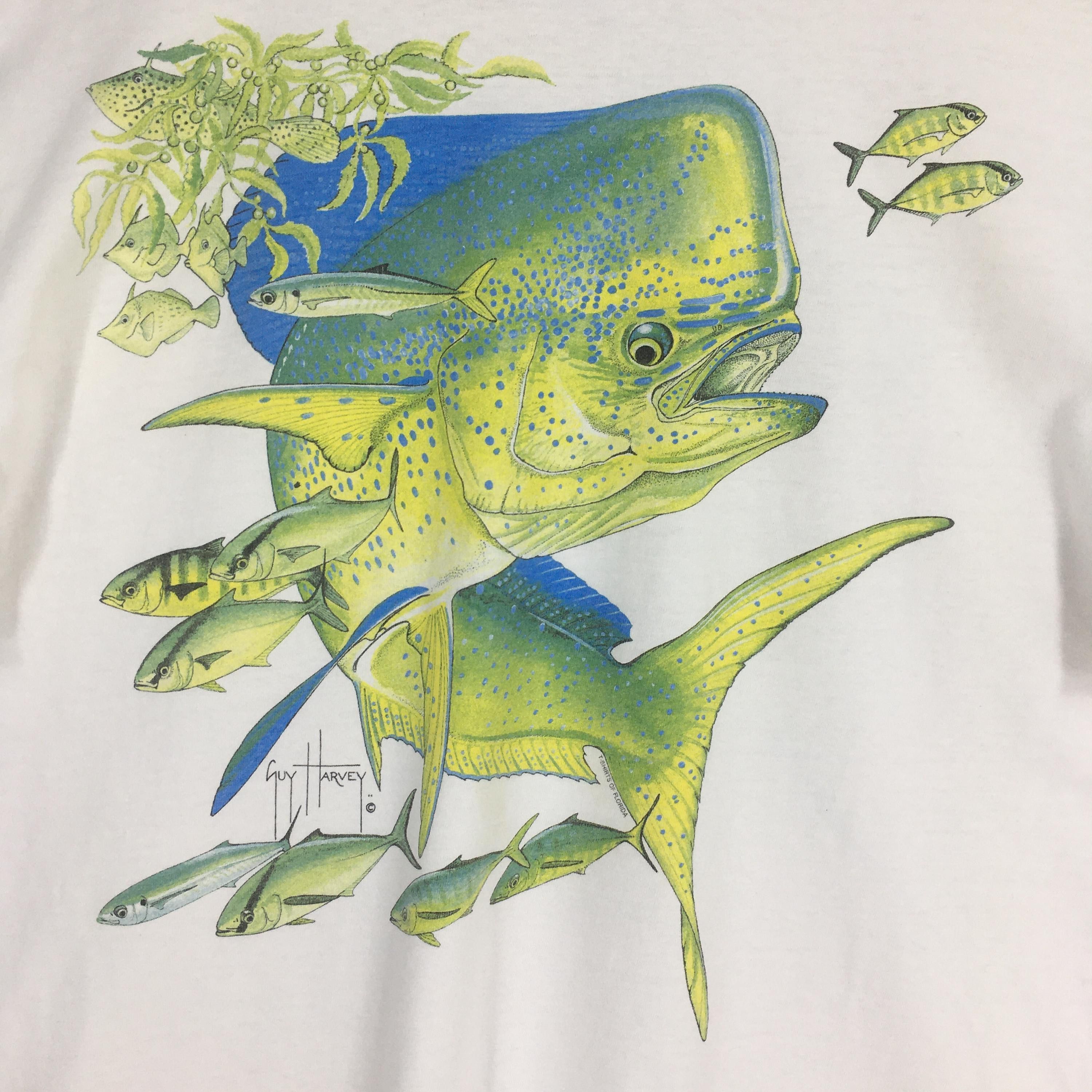 Guy Harvey Vintage 90s Guy Harvey Fishing White Tshirt Large Size US L / EU 52-54 / 3 - 7 Thumbnail