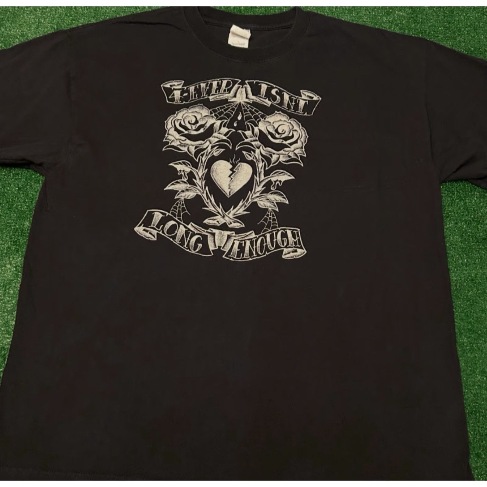 Forever 21 VINTAGE Y2K Broken Heart Tattoo Forever Isn’t Long New York Shirt XL Punk Grunge Shirt Mens XL Black Size US XL / EU 56 / 4 - 5 Thumbnail