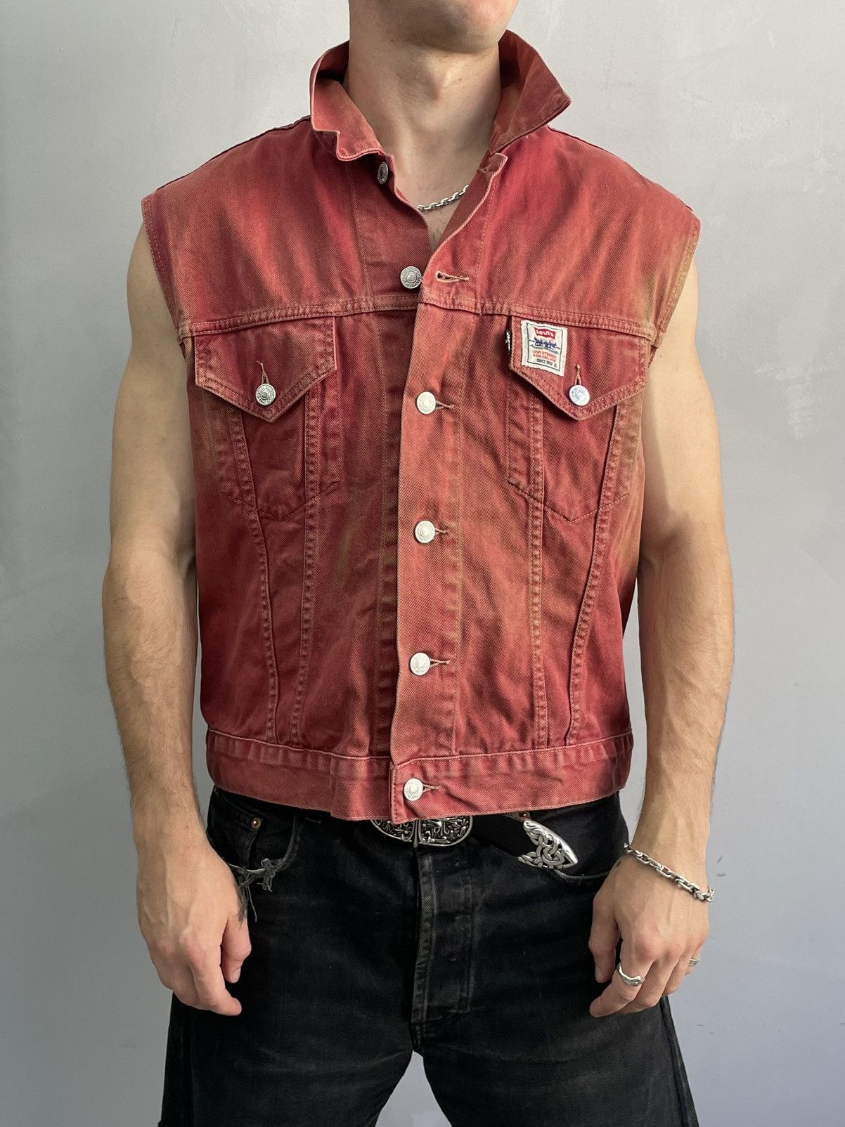 Levi's Rare 90s Levis white tab trucker jacket jacket type 1 Size US M / EU 48-50 / 2 - 1 Thumbnail