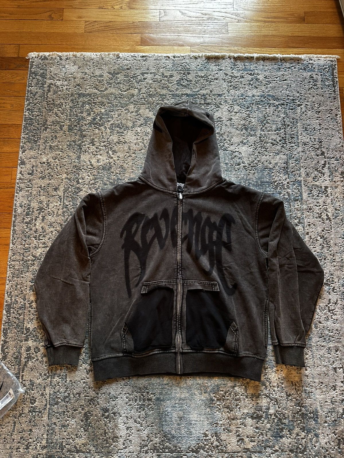 Revenge Revenge Stencil Logo Zip Vintage Washed Black - XL Size US XL / EU 56 / 4 - 4 Thumbnail
