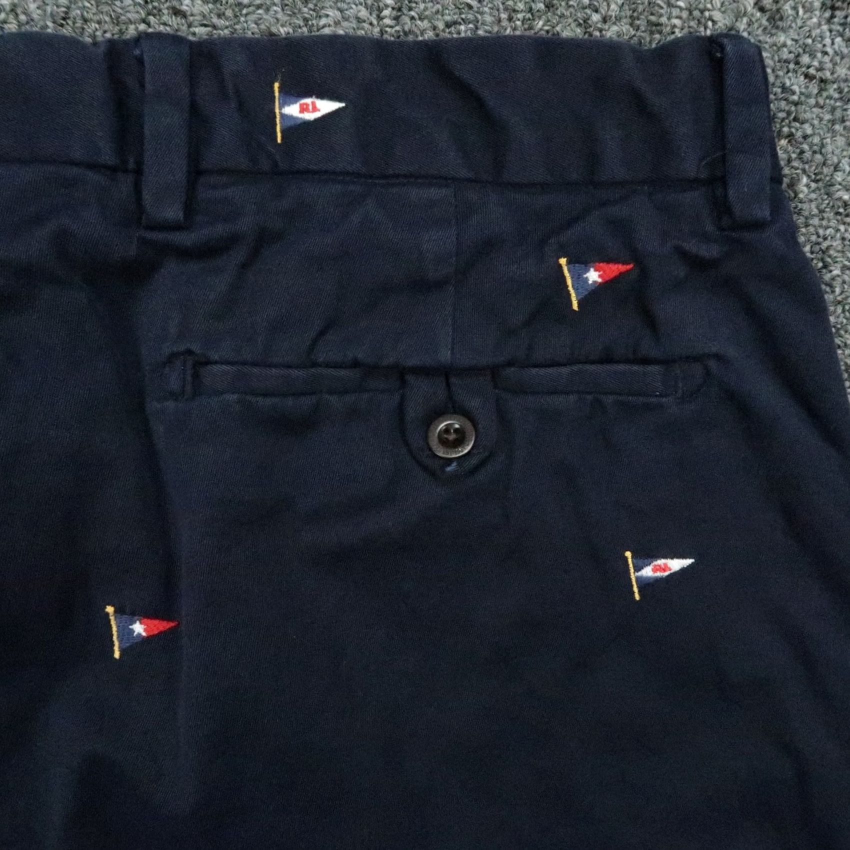 Polo Ralph Lauren VINTAGE Polo Ralph Lauren Shorts Mens 33 Blue Chino Nautical Pennant Flag Preppy Polo Ralph Lauren Shirts Size US XS / EU 42 / 0 - 6 Thumbnail