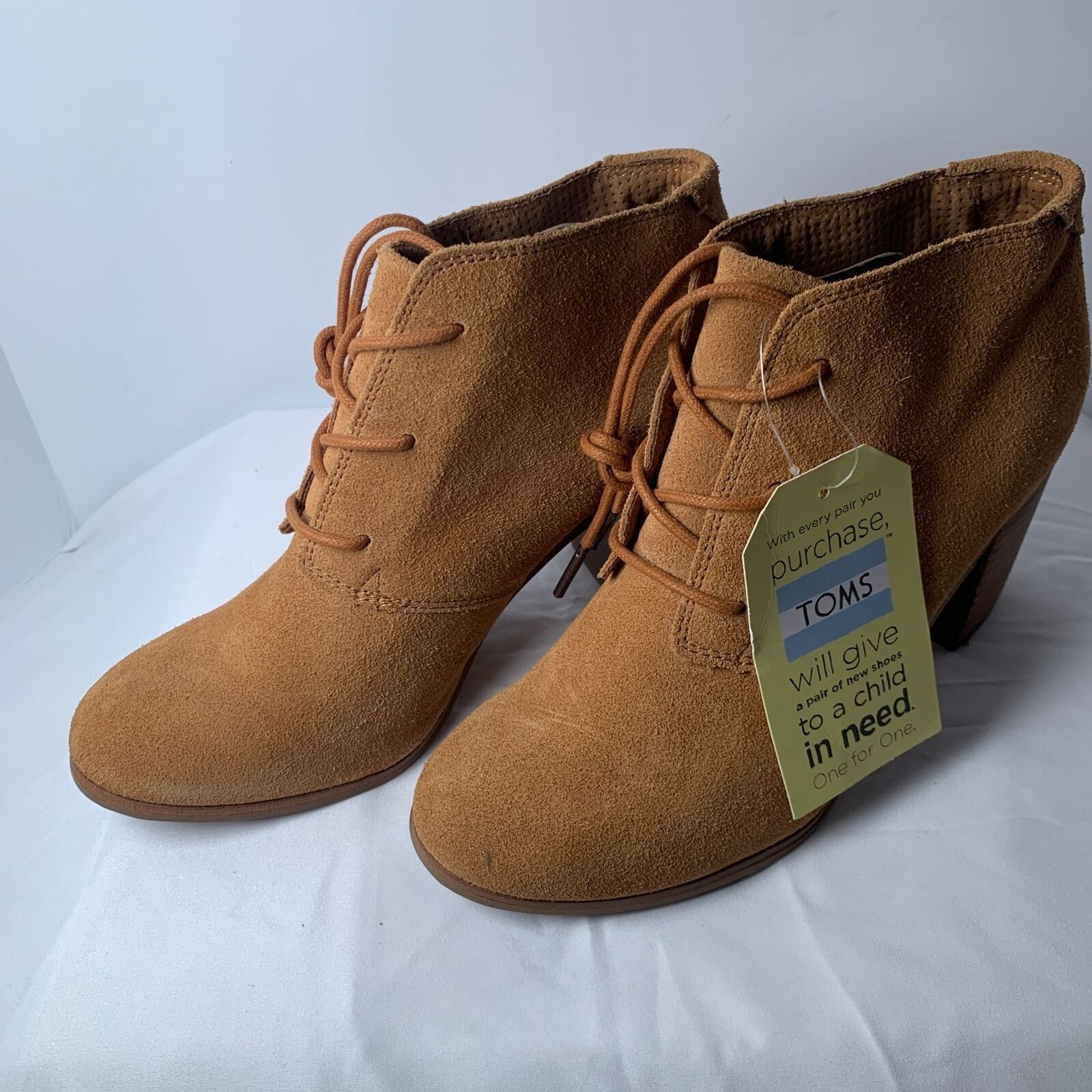Toms Toms Women Chestnut Lunata Lace Up Suede Heeled Booties Boot Size US 9 / IT 39 - 4 Thumbnail