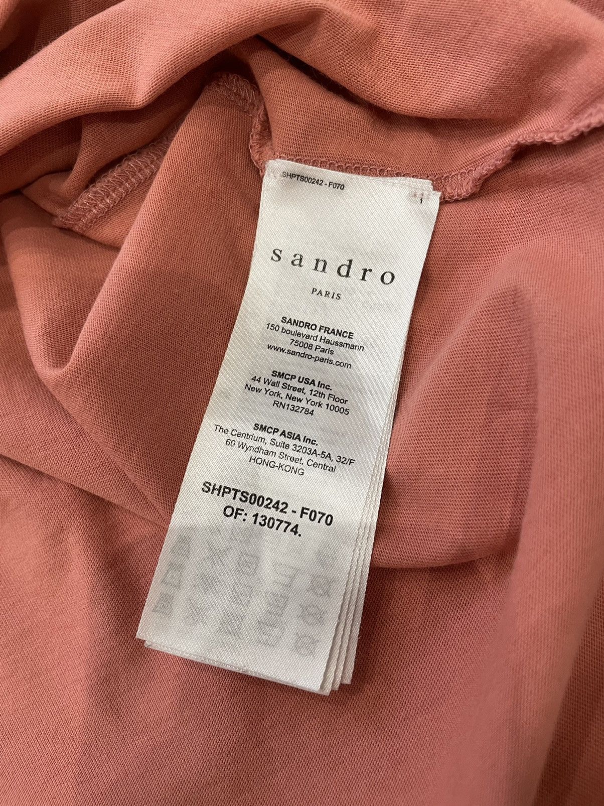 Sandro Mens Sandro Paris T shirt center logo Size US L / EU 52-54 / 3 - 5 Thumbnail