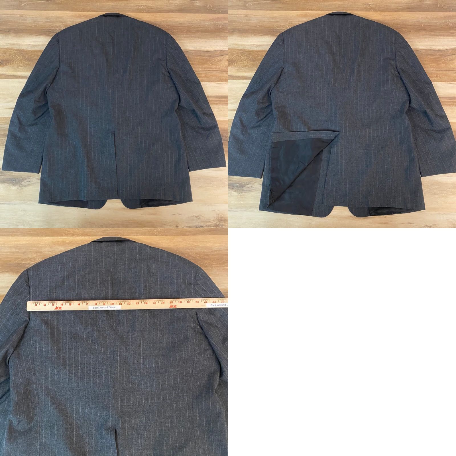 Brooks Brothers VINTAGE Brooks Brothers Sport Jacket Mens 46L Pinstripe Blazer Two Button Wool Gray Striped Business Formal Size 46R - 9 Thumbnail