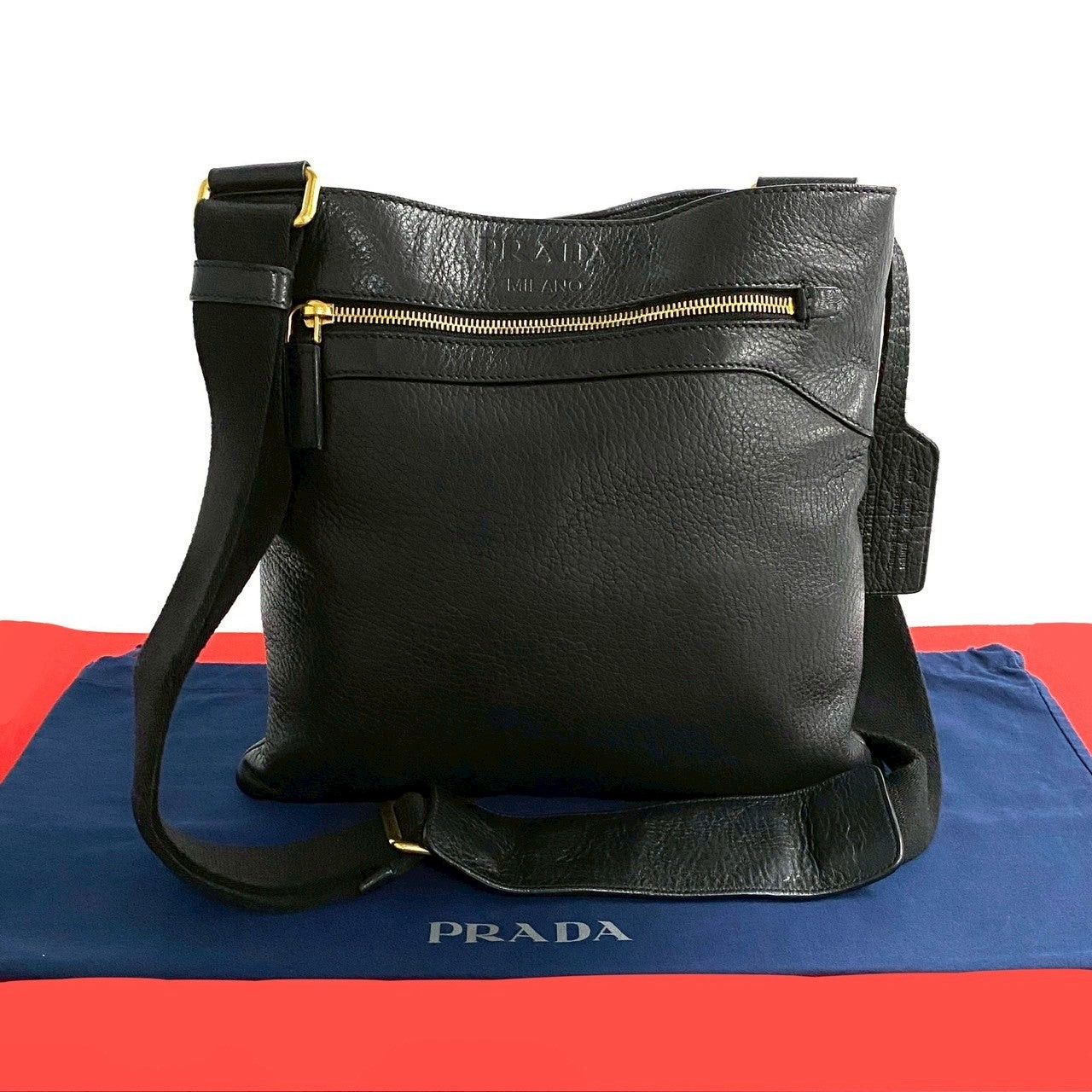 Prada Prada Shoulder Bag Black Leather Size ONE SIZE - 1 Thumbnail