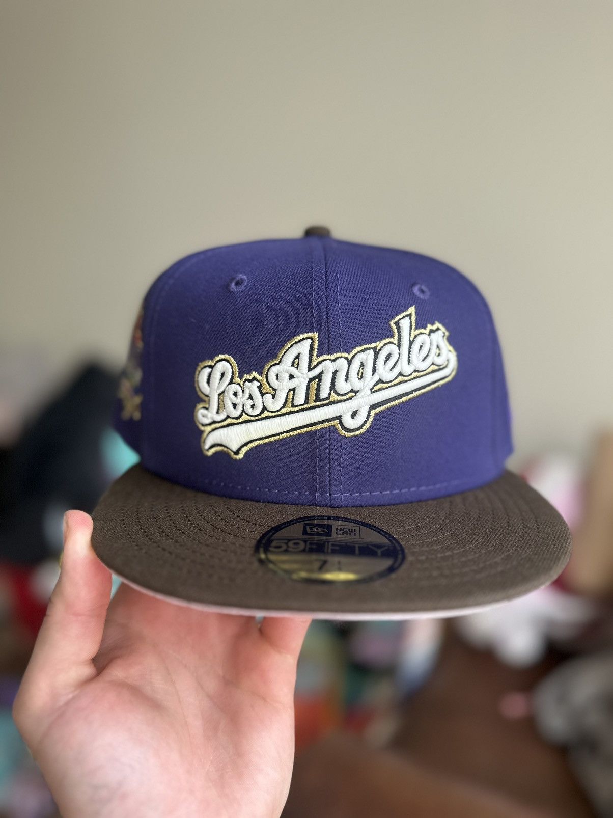 image of Vintage Los Angeles Dodgers Script Kobe Shaq Xtremewear 7 1/4 in Purple, Men's