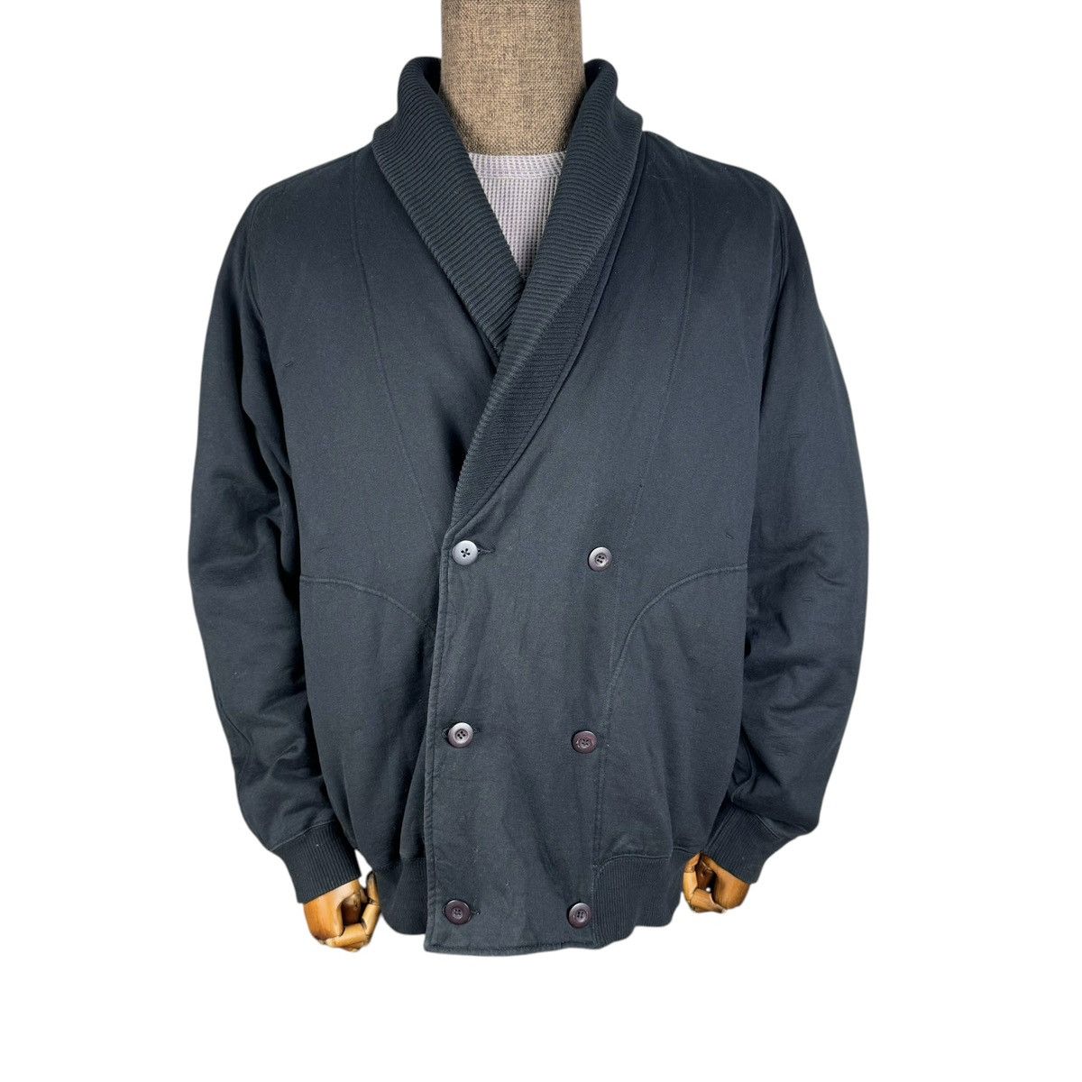 Issey Miyake 🔥MASTERPIECE!! 80s ISSEY MIYAKE SHAWL COLLAR STAFF JACKET Size US S / EU 44-46 / 1 - 2 Thumbnail