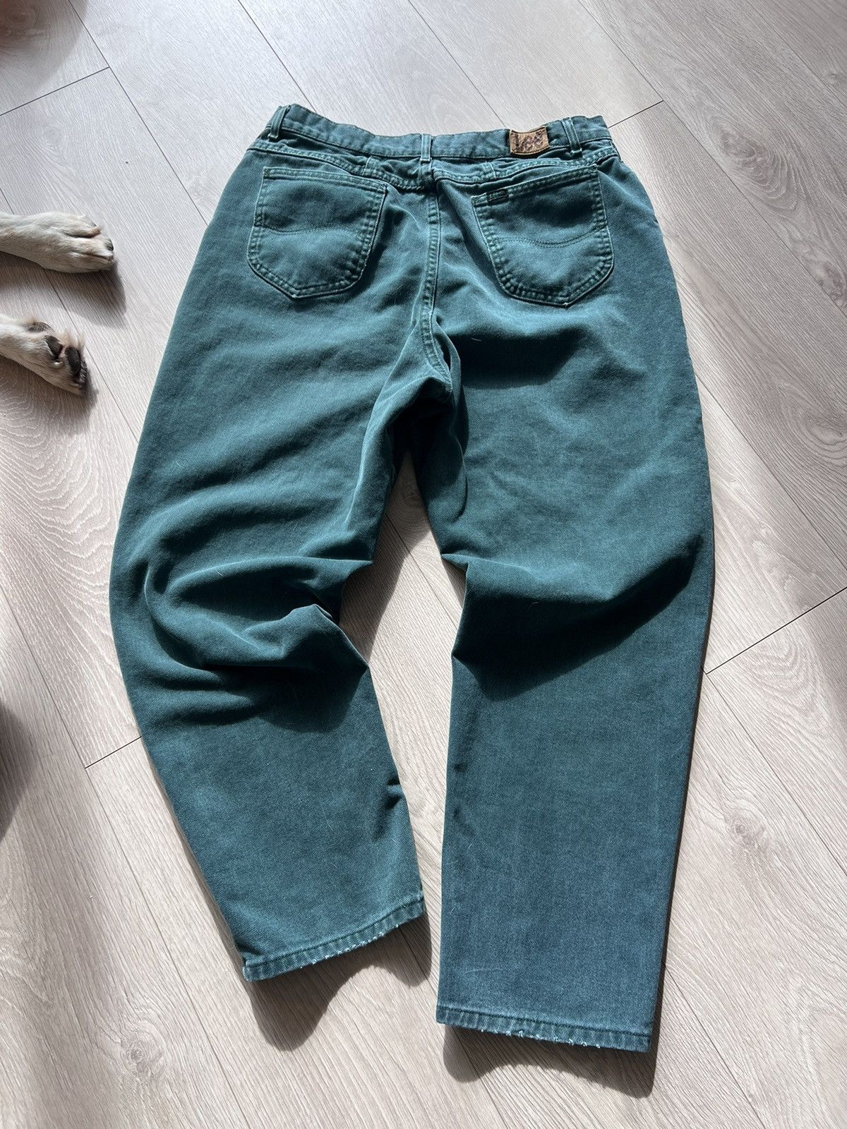Lee × Vintage Vintage 80s Lee Denim Jeans Forest Green Made In USA 36 x 29 Size US 36 / EU 52 - 4 Thumbnail