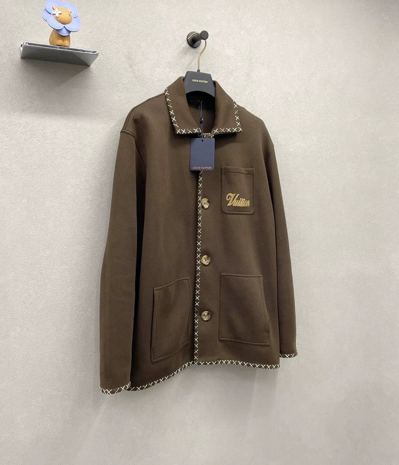 Louis Vuitton Louis Vuitton 24 new chocolate embroidered jacket 2503-Next Size US L / EU 52-54 / 3 - 3 Thumbnail