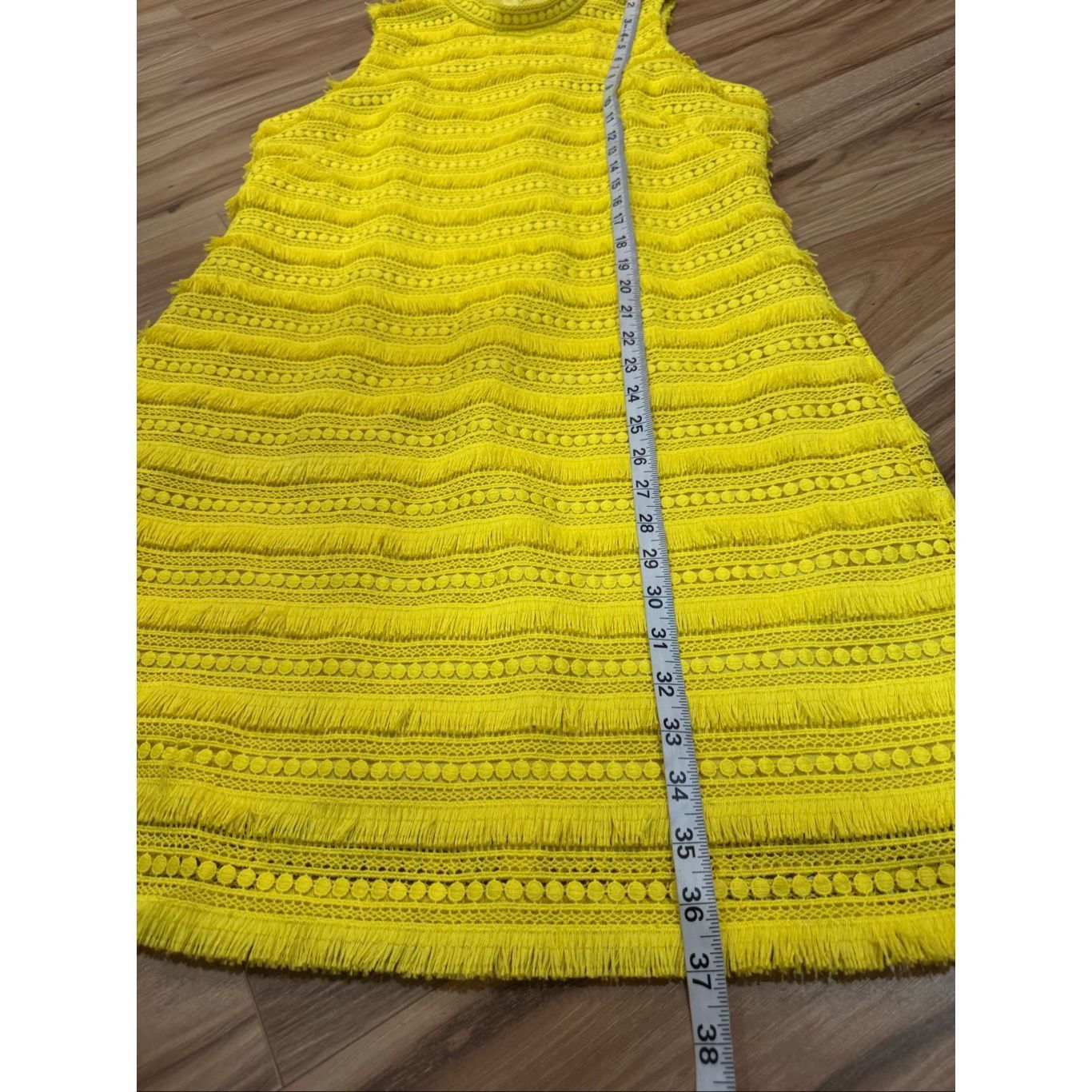 J.Crew J Crew NWT Yellow Fringe Tiered Lace Sheath Sleeveless Dress Size L / US 10 / IT 46 - 7 Thumbnail