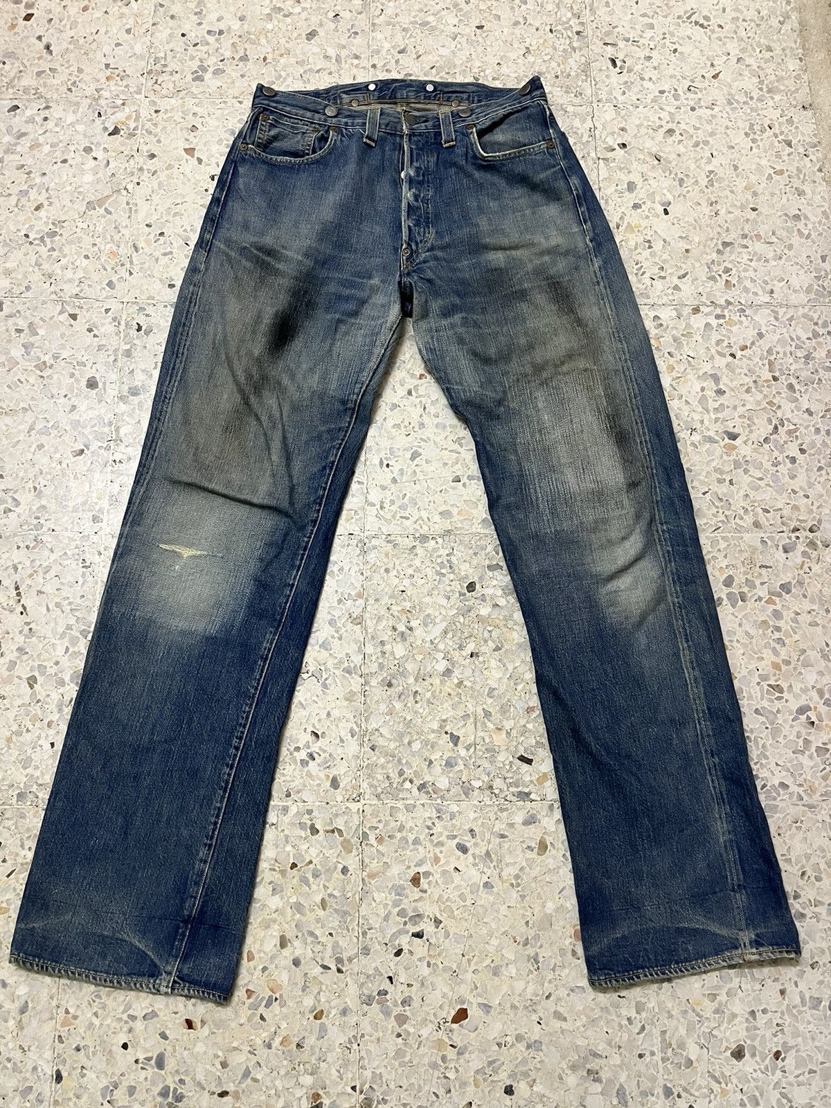 Levi's Vintage Clothing Distress Levi’s 501xx selvedge denim Size US 31 - 1 Thumbnail