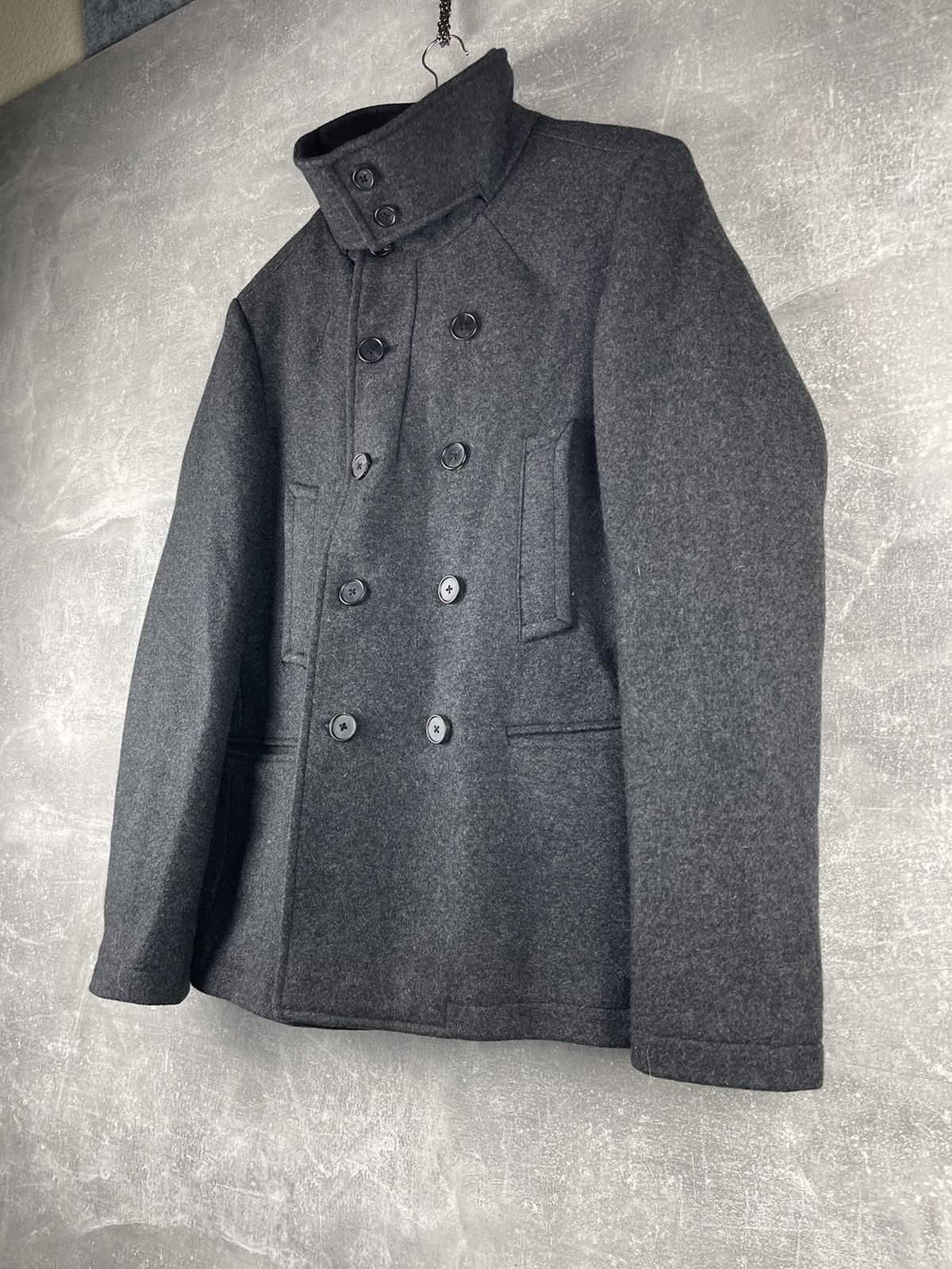 Allsaints AllSaints Spitalfields Double Breasted Wool Peacoat Jacket Size US L / EU 52-54 / 3 - 2 Thumbnail