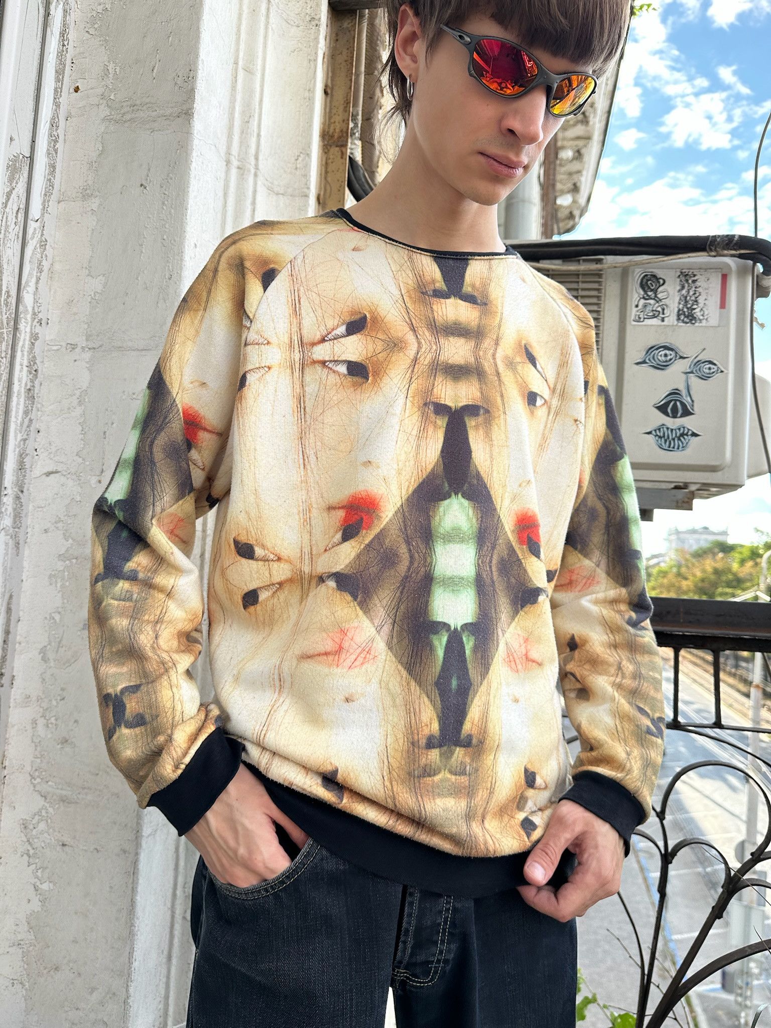 Designer Acid art sweatshirt pour hommes Size US M / EU 48-50 / 2 - 3 Thumbnail