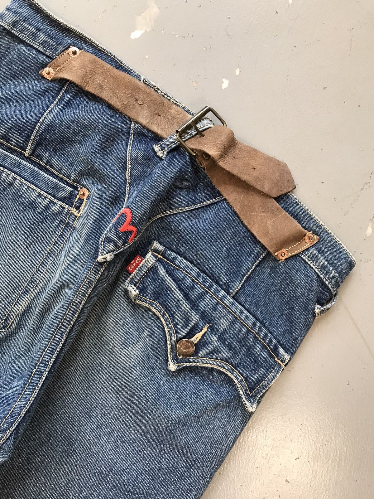 Japanese Brand × Vintage Vintage Evisu inspired seagull buckle belt straight denim Size US 30 / EU 46 - 12 Thumbnail