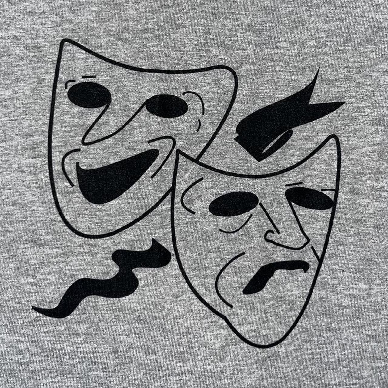Vintage Vintage Comedy & Tragedy Drama Masks Theatre Archive Tee 🎭 Size US L / EU 52-54 / 3 - 3 Thumbnail