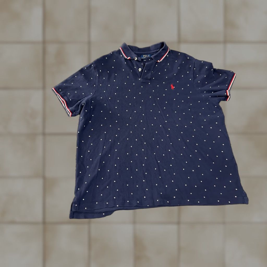 Polo Ralph Lauren Polo Ralph Lauren polo shirt mens XL navy blue stars print classic fit pony Size US XL / EU 56 / 4 - 1 Thumbnail