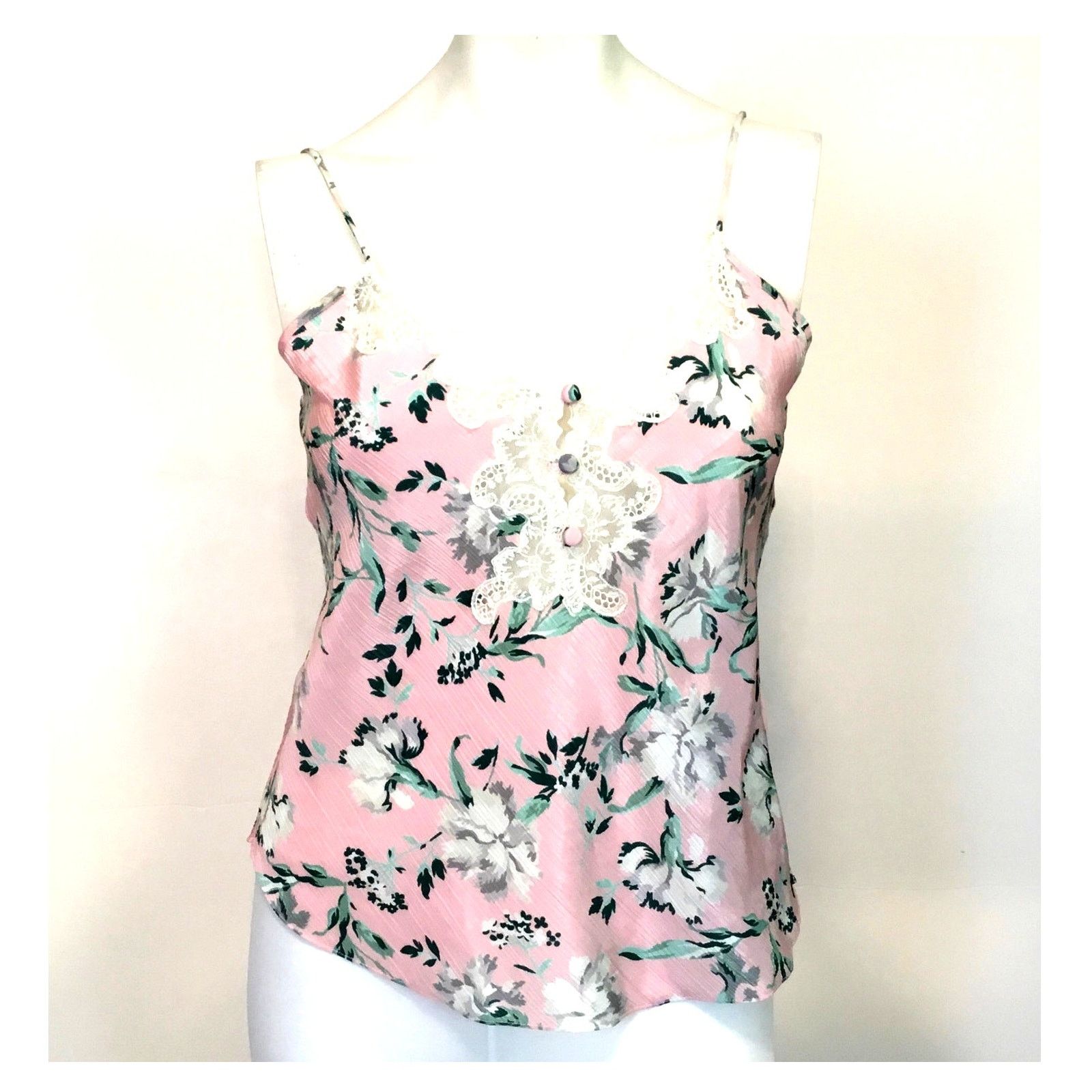 Victoria's Secret Victoria's Secret Camisole Pink Floral Straps Lace Small Size ONE SIZE - 1 Thumbnail