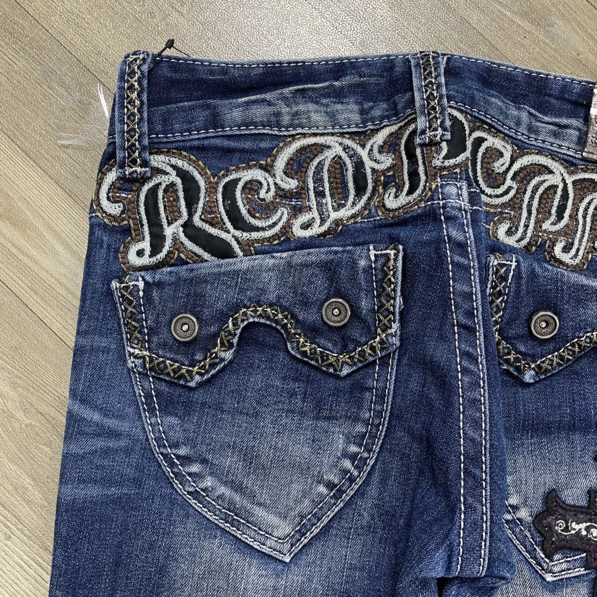 Japanese Brand Y2K Vintage Red Pepper Cross Punk Distressed Skinny Jeans Size US 28 / EU 44 - 4 Thumbnail