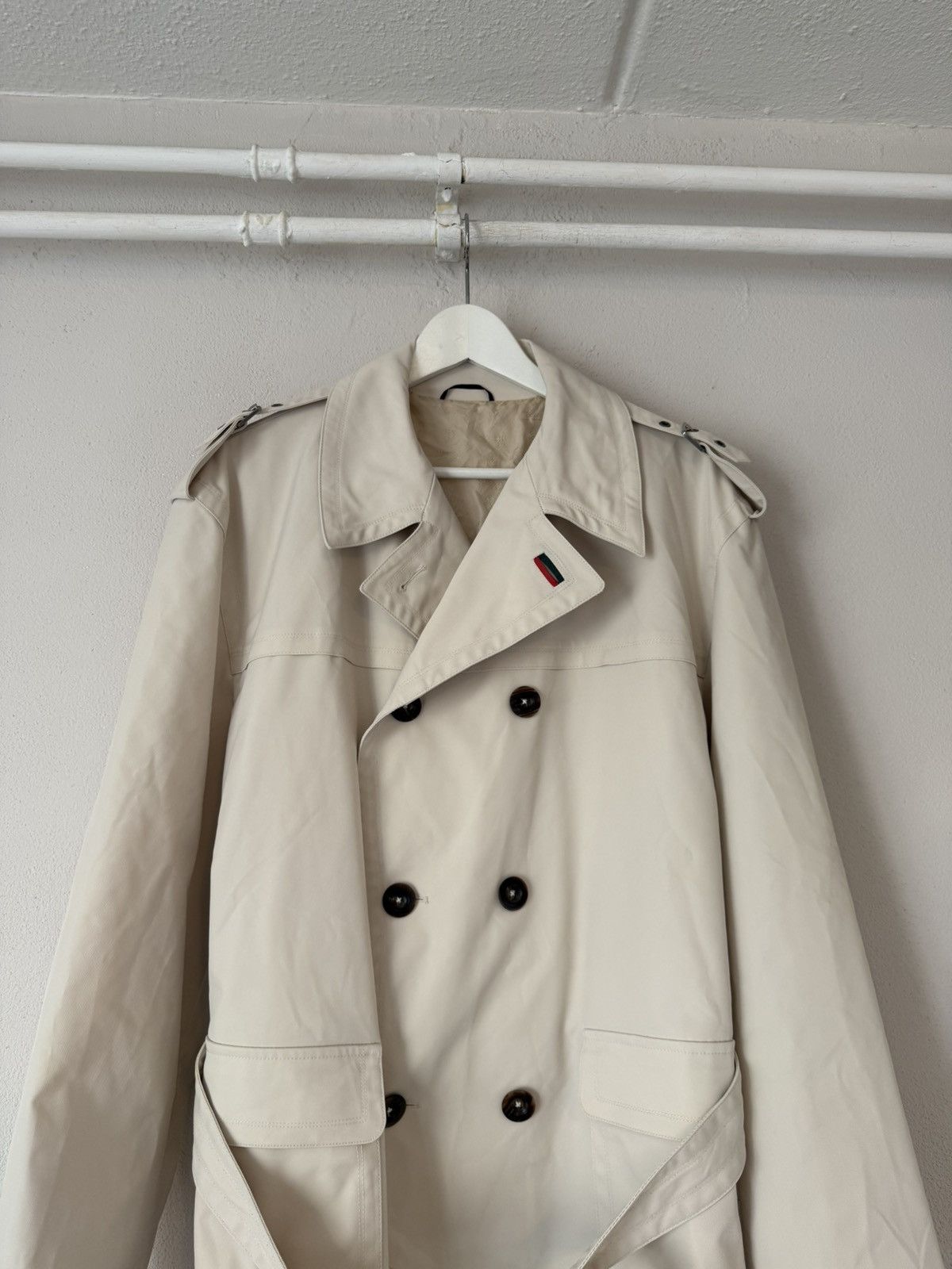 Gucci Double-Breasted Trench Coat with Belt Size US L / EU 52-54 / 3 - 8 Thumbnail