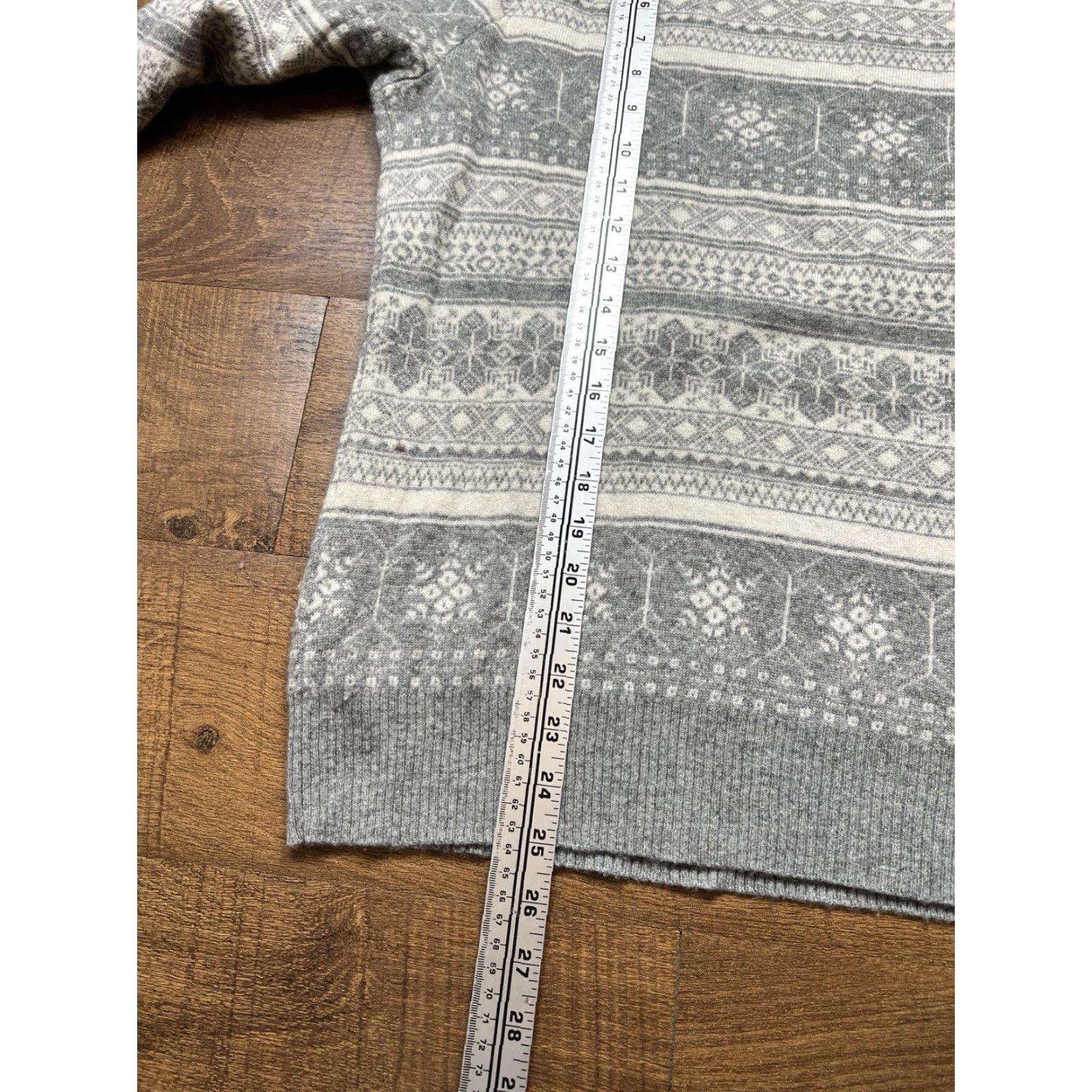 J.Crew J.CREW Women’s Fair Isle Sweater Crew Neck Gray / White Cashmere Wool Size M Pullover Shirts Womens Size M / US 6-8 / IT 42-44 - 6 Thumbnail
