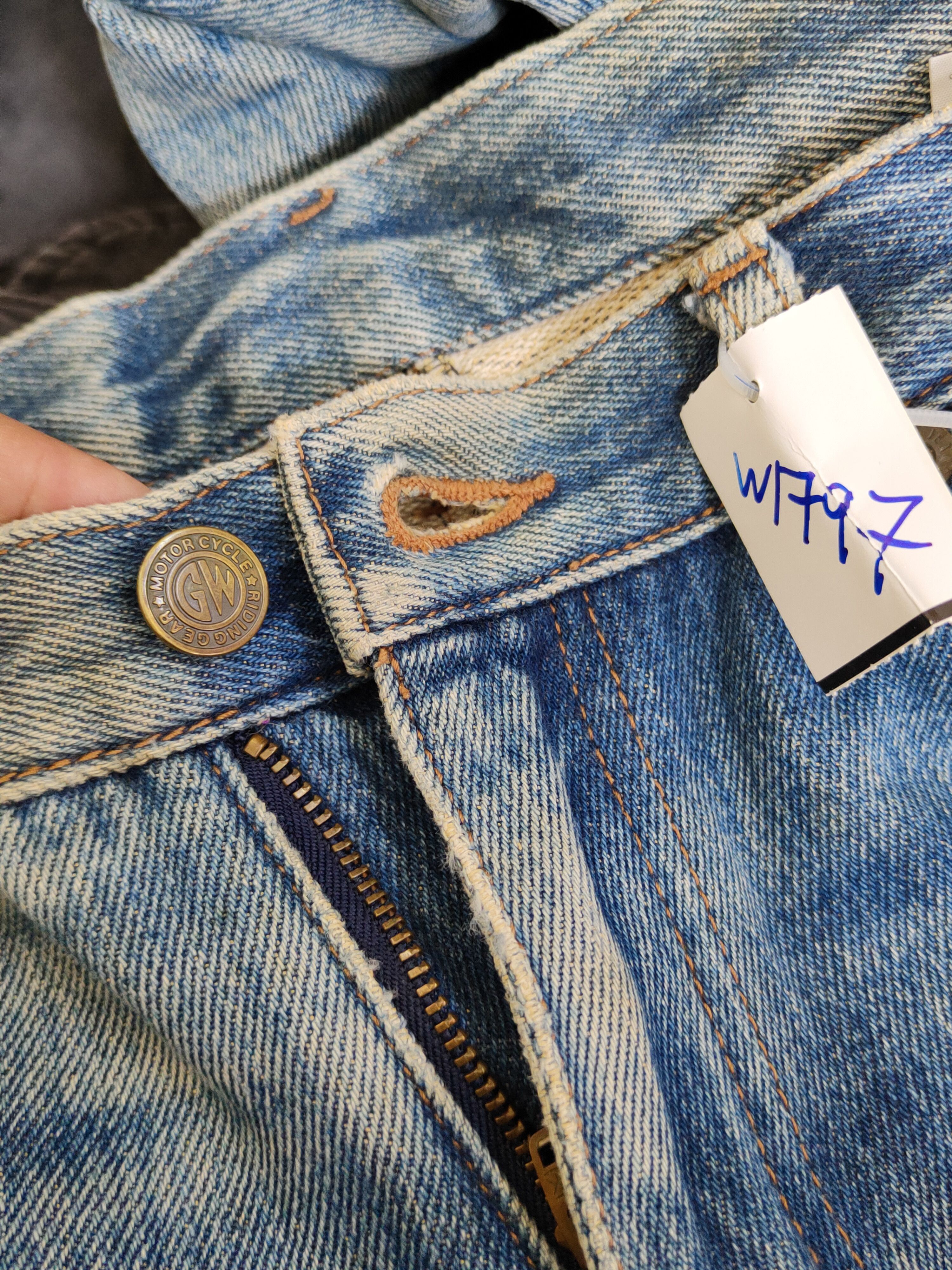 Goldwin Goldwin Blue Distressed Ripped Jeans #W1797 Size US 31 - 16 Thumbnail