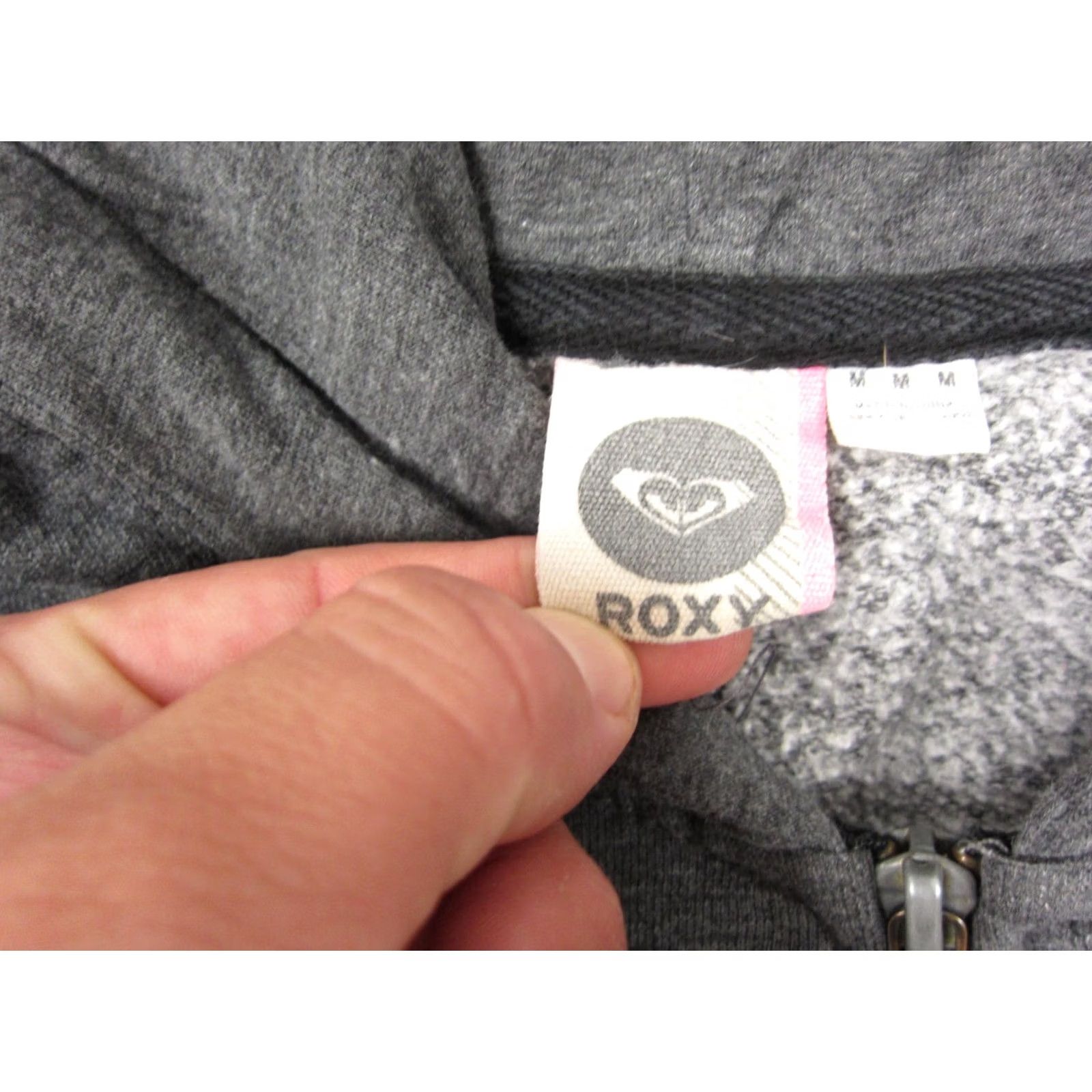 Vintage Roxy Hoodie Womens M Gray Full Zip Fleece Sweatshirt Logo 90s City Classic Outdoor Mens Women Girls? Size M / US 6-8 / IT 42-44 - 3 Thumbnail