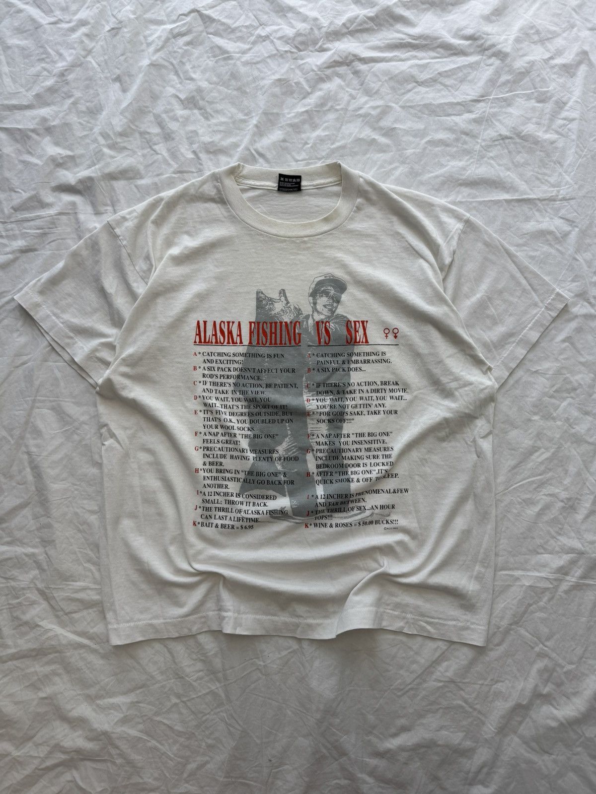 Vintage Vintage 90s Alaska Fishing Vs Sex Parody Erotic Tee Size US XL / EU 56 / 4 - 2 Thumbnail