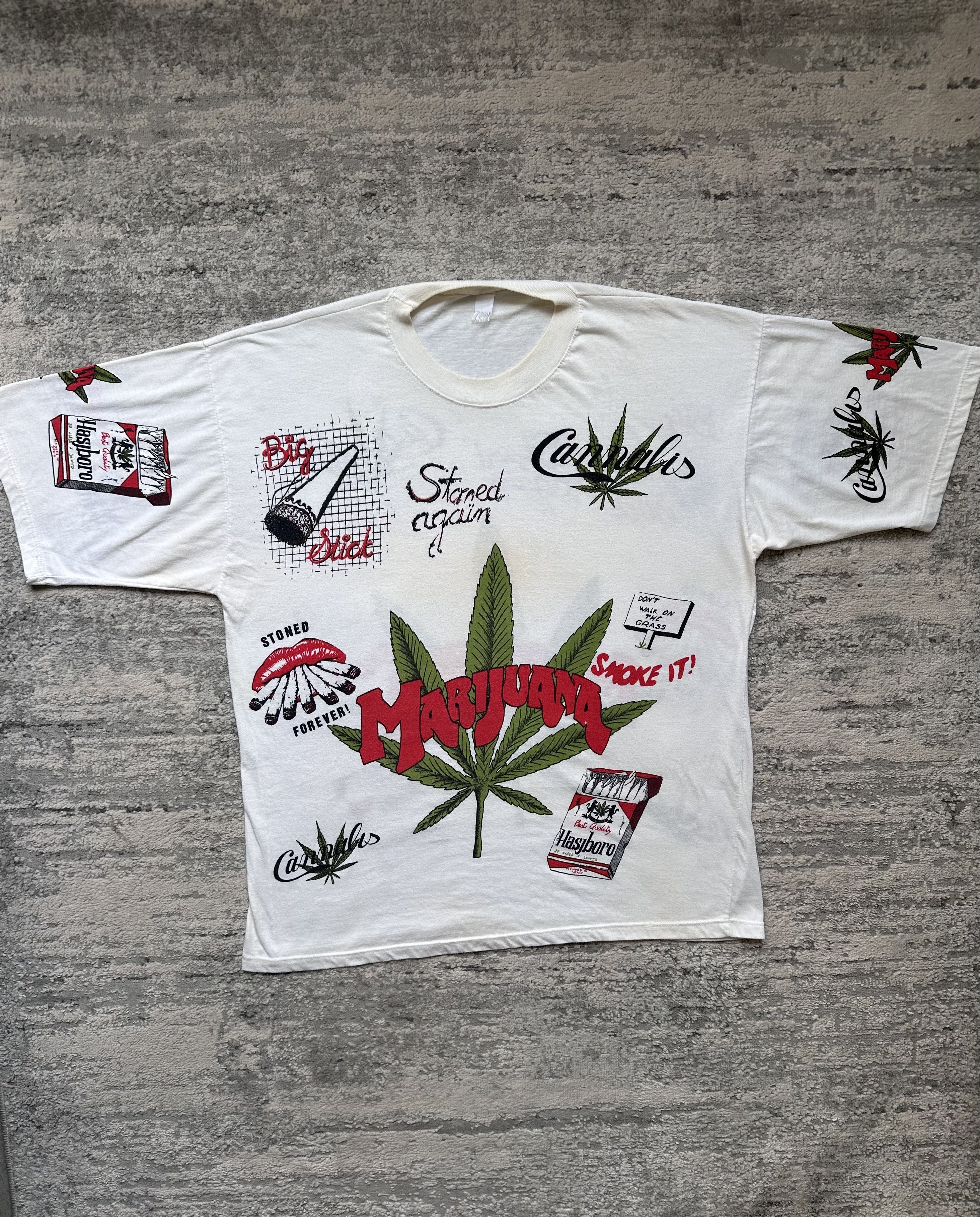 Vintage Vintage Cannabis Culture Graphic Oversize Streetwear T-Shirt Size US XL / EU 56 / 4 - 2 Thumbnail