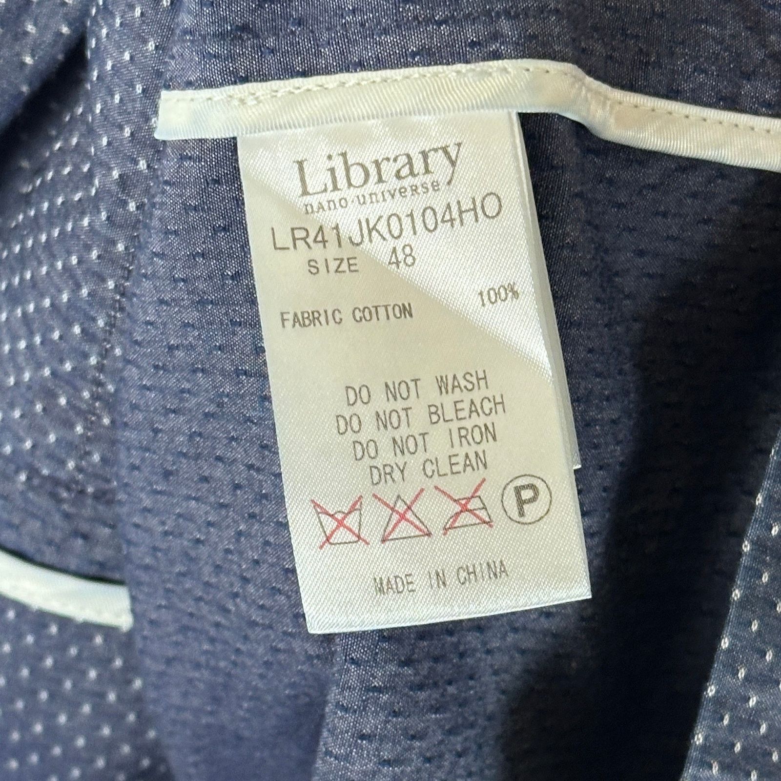 NANO universe Library Tokyo Blue Polka Dot Blazer Size 38R - 11 Thumbnail