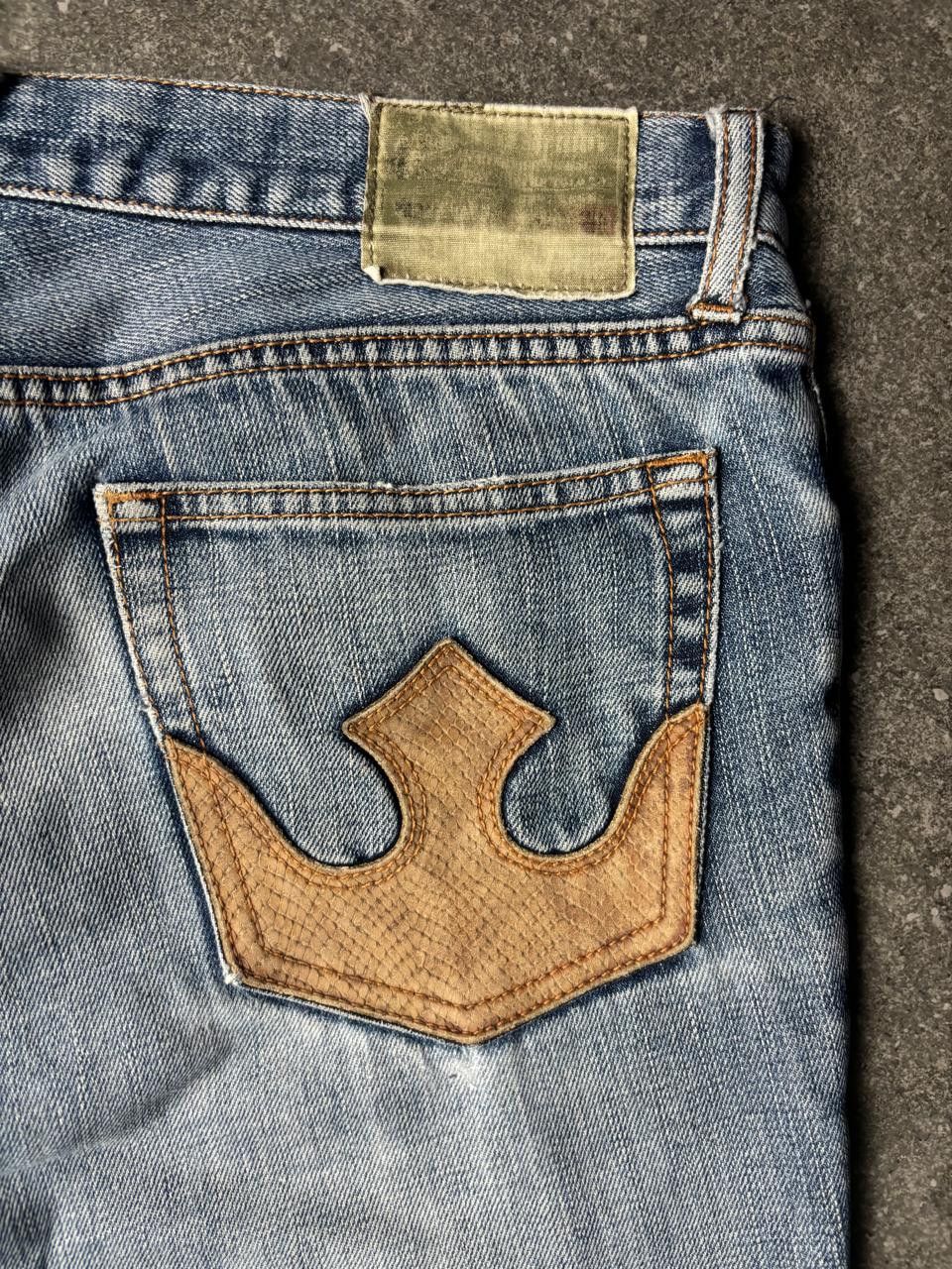 PPFM 2000s PPFM Snake Skin Pocket Distressed Jeans Size US 34 / EU 50 - 3 Thumbnail