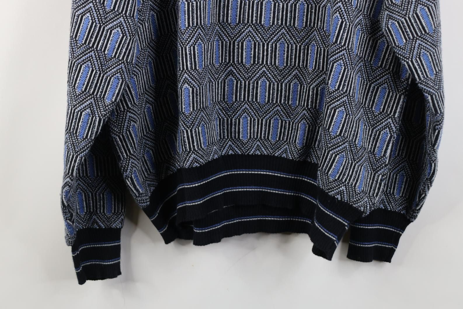 Vintage Vintage 90s Ed Bassmaster Geometric Knit Crewneck Sweater Size US L / EU 52-54 / 3 - 9 Thumbnail