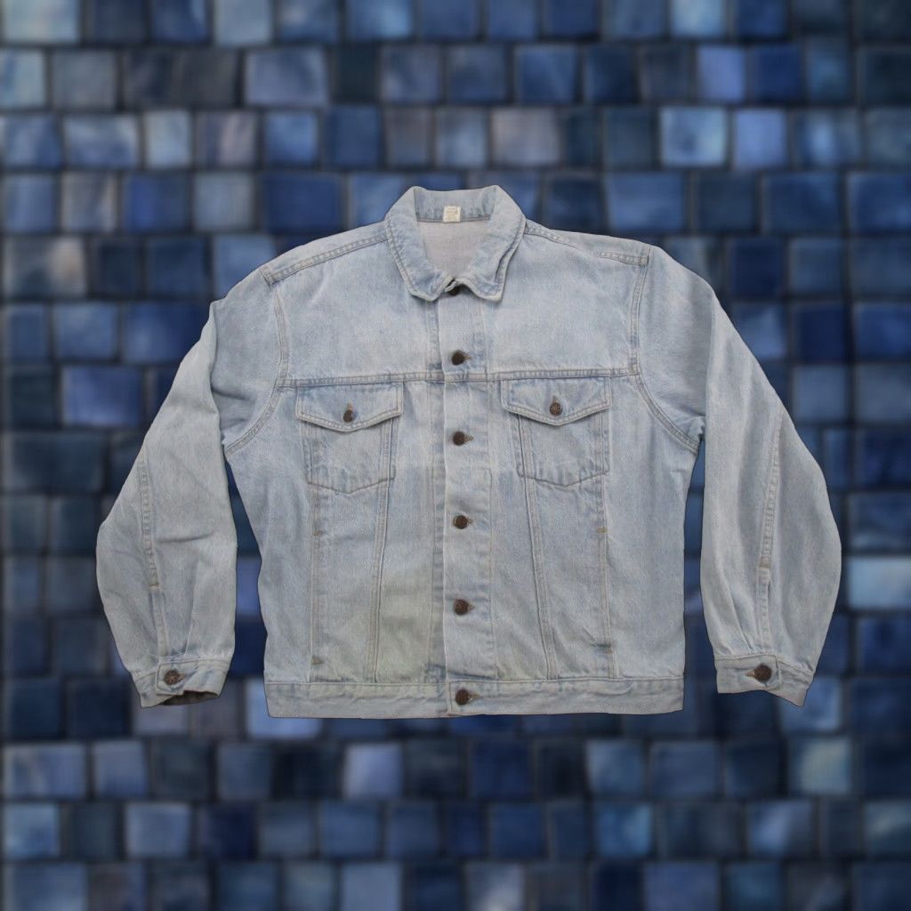 Denime VINTAGE 90s Blue Denim Jacket Size L Men's Trucker Button Up Regular Size US L / EU 52-54 / 3 - 1 Thumbnail