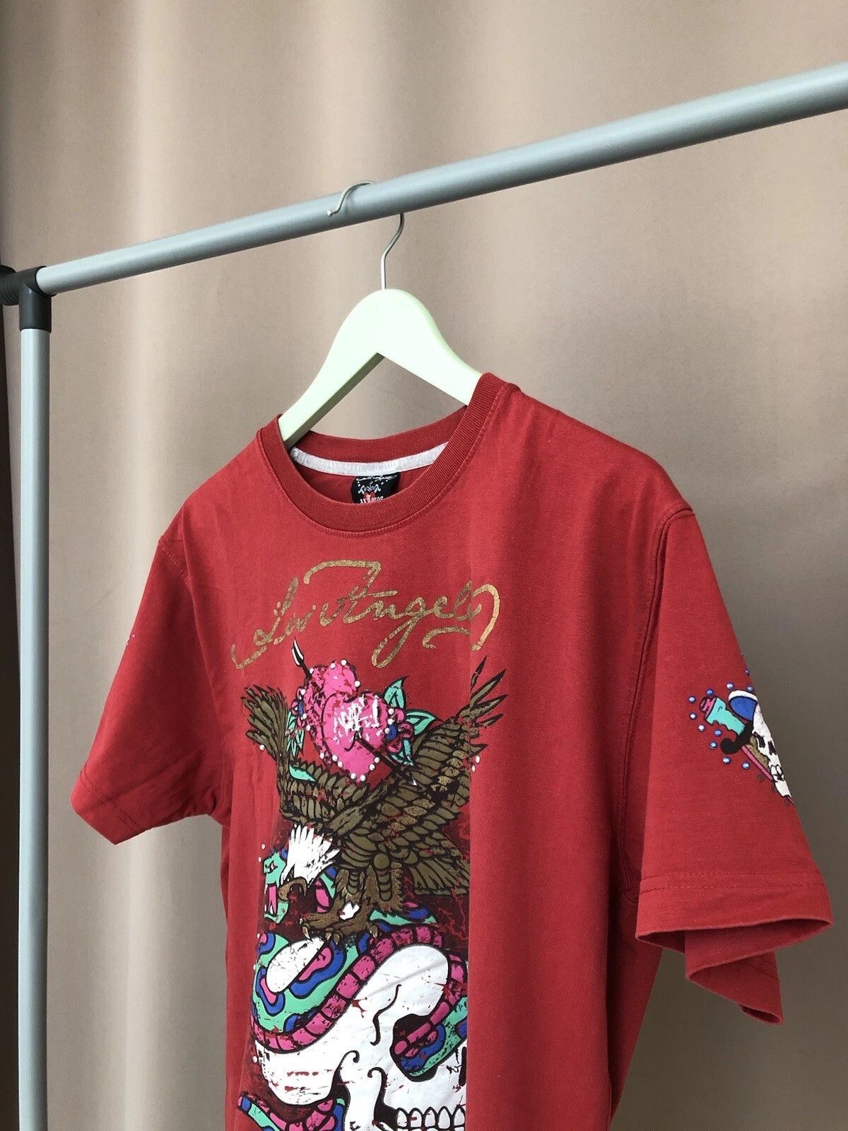 Ed Hardy Ed Hardy Los Angeles Big Logo Skulls T-Shirt Mens Size M/L Size US L / EU 52-54 / 3 - 4 Thumbnail