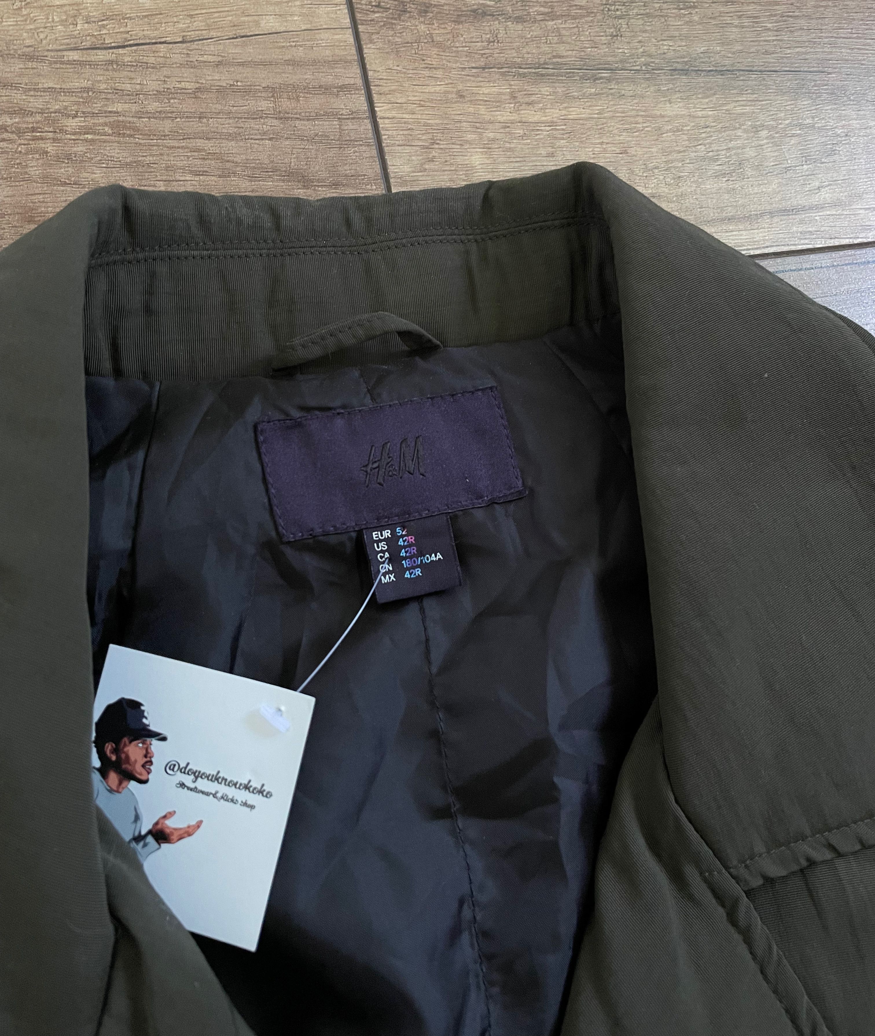 H&M H&M Assymetric Nylon Olive Biker Jacket Bomber Size US L / EU 52-54 / 3 - 4 Thumbnail