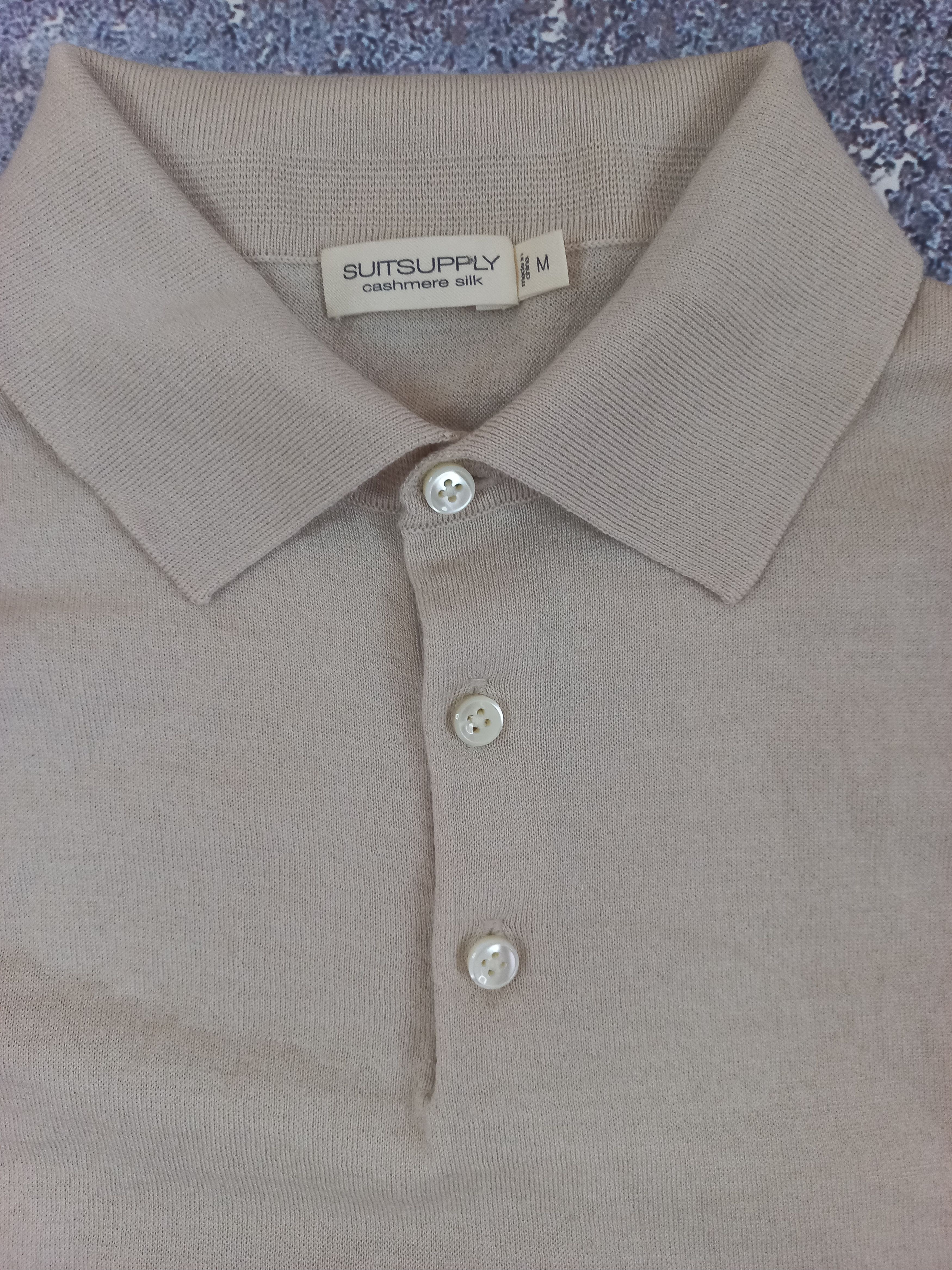 Suitsupply Suitsupply Polo Sweater Cashmere Silk Beige M Size US M / EU 48-50 / 2 - 2 Thumbnail