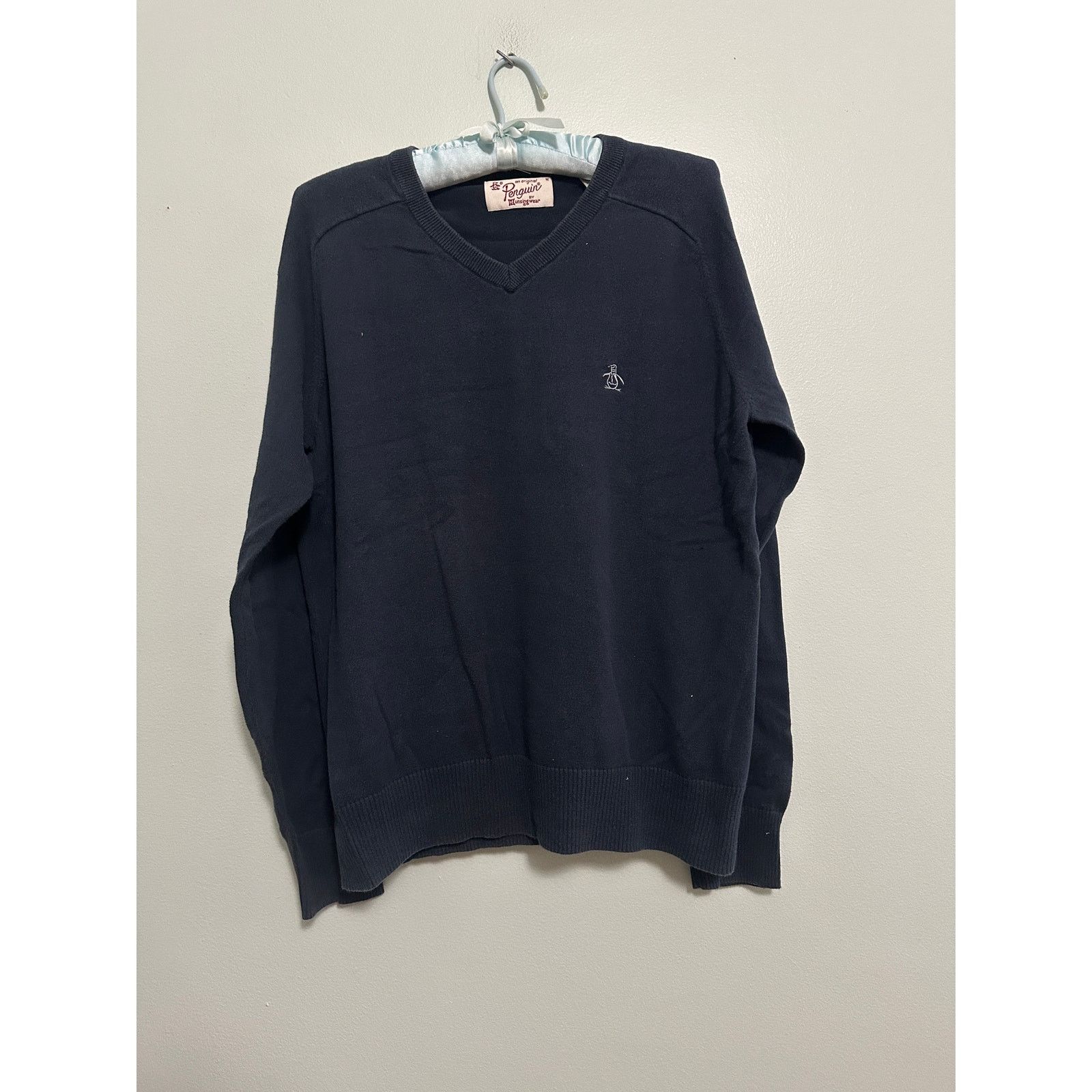 Original Penguin Penguin navy v-neck sweater size M Size US M / EU 48-50 / 2 - 2 Thumbnail