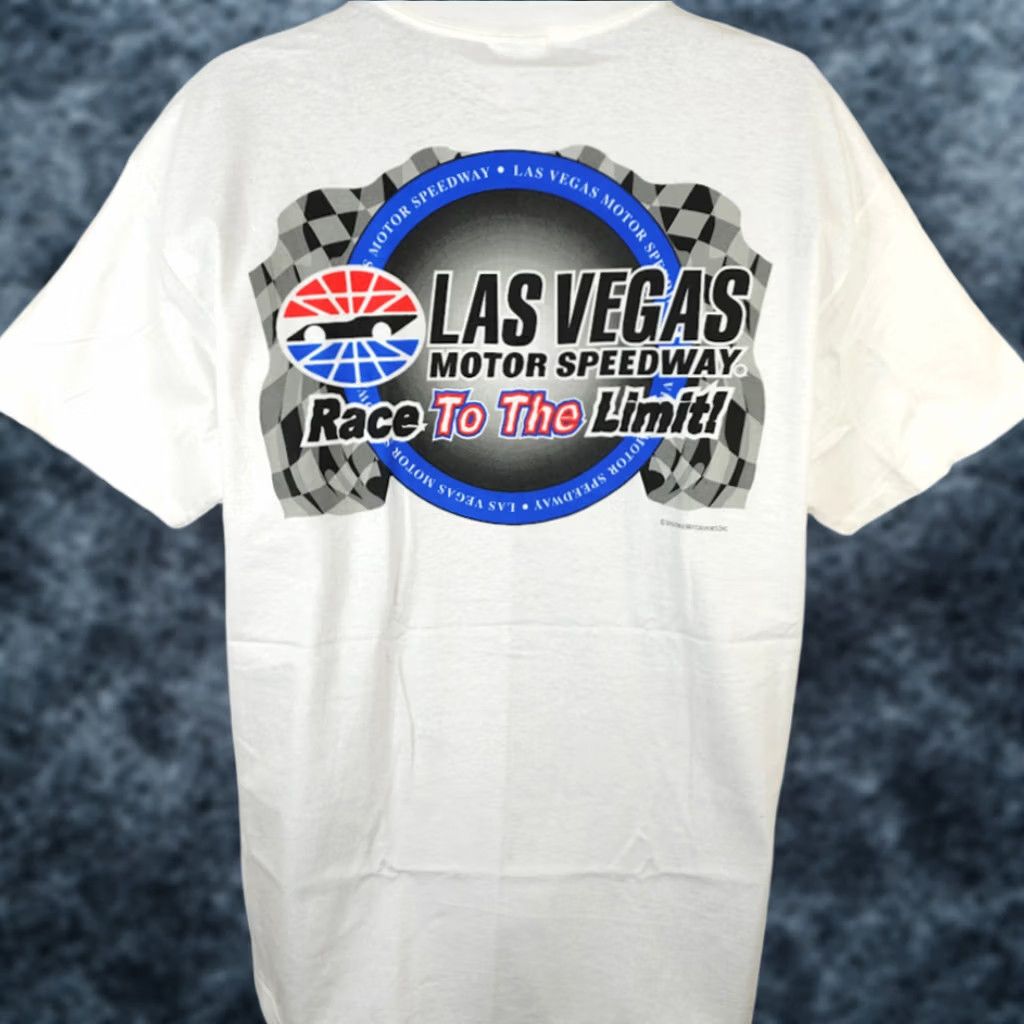 Hanes VINTAGE Hanes Las Vegas Motor Speedway T Shirt Mens Large White Racing 2000s Y2K Graphic Tee Mens Size US L / EU 52-54 / 3 - 1 Thumbnail