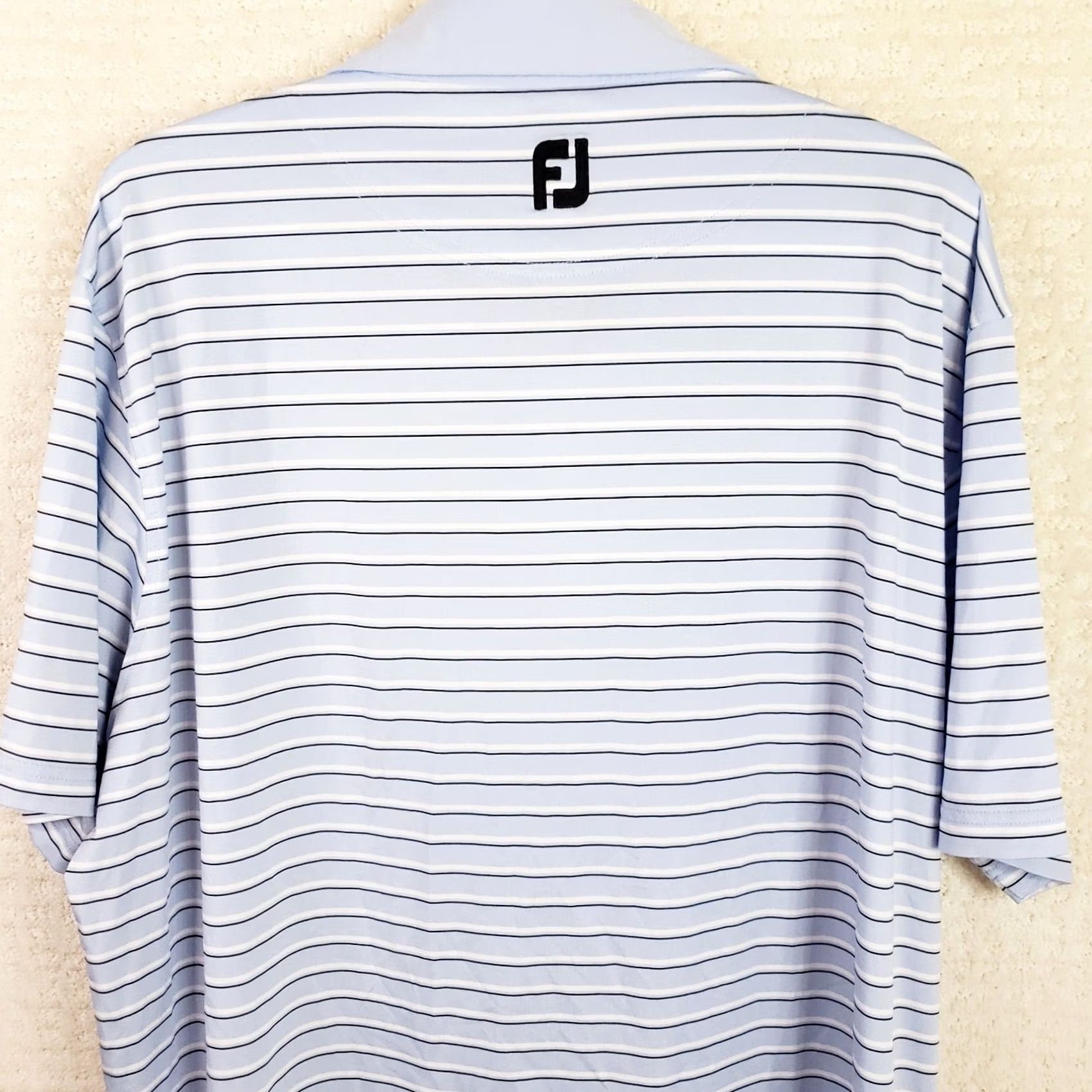 Footjoy FootJoy Athletic Fit Polo Shirt Striped Blue White 2XL Men’s Golf Polo Casual Performance Preppy Logo Clothing Size US XXL / EU 58 / 5 - 6 Thumbnail